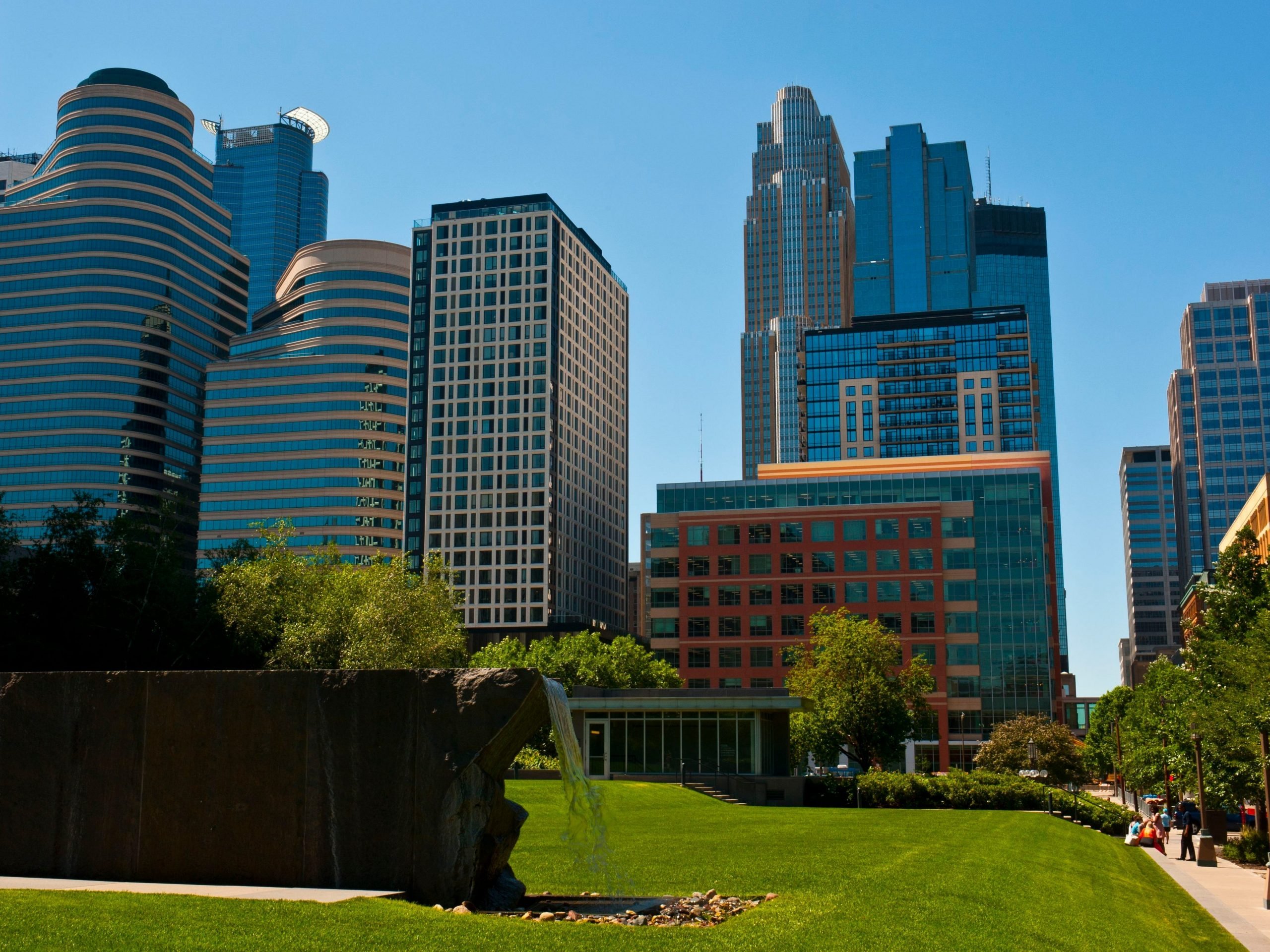 Minnesota, Minneapolis Skyline from Cancer Survivor's Park