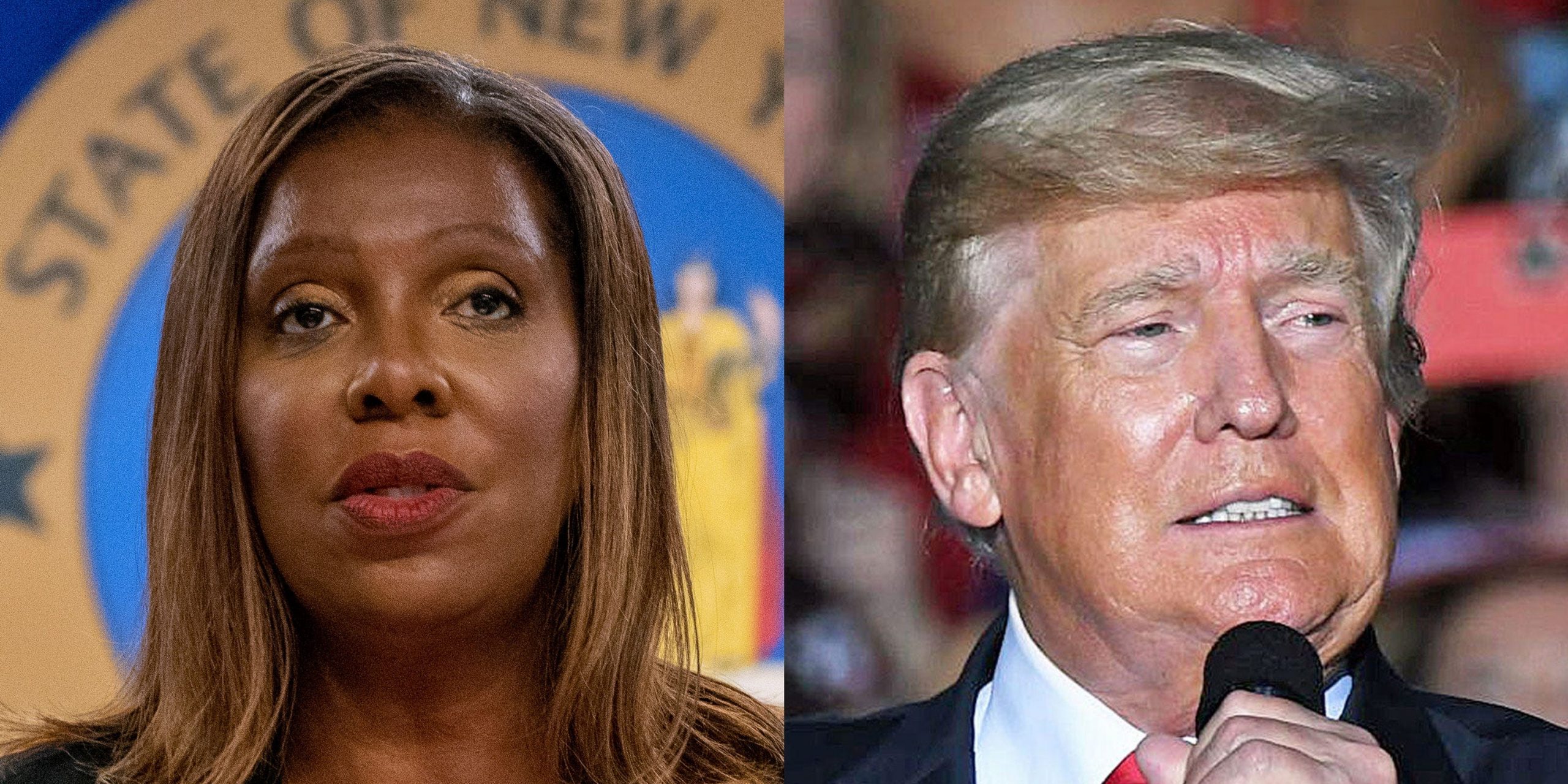 Letitia James and Donald Trump