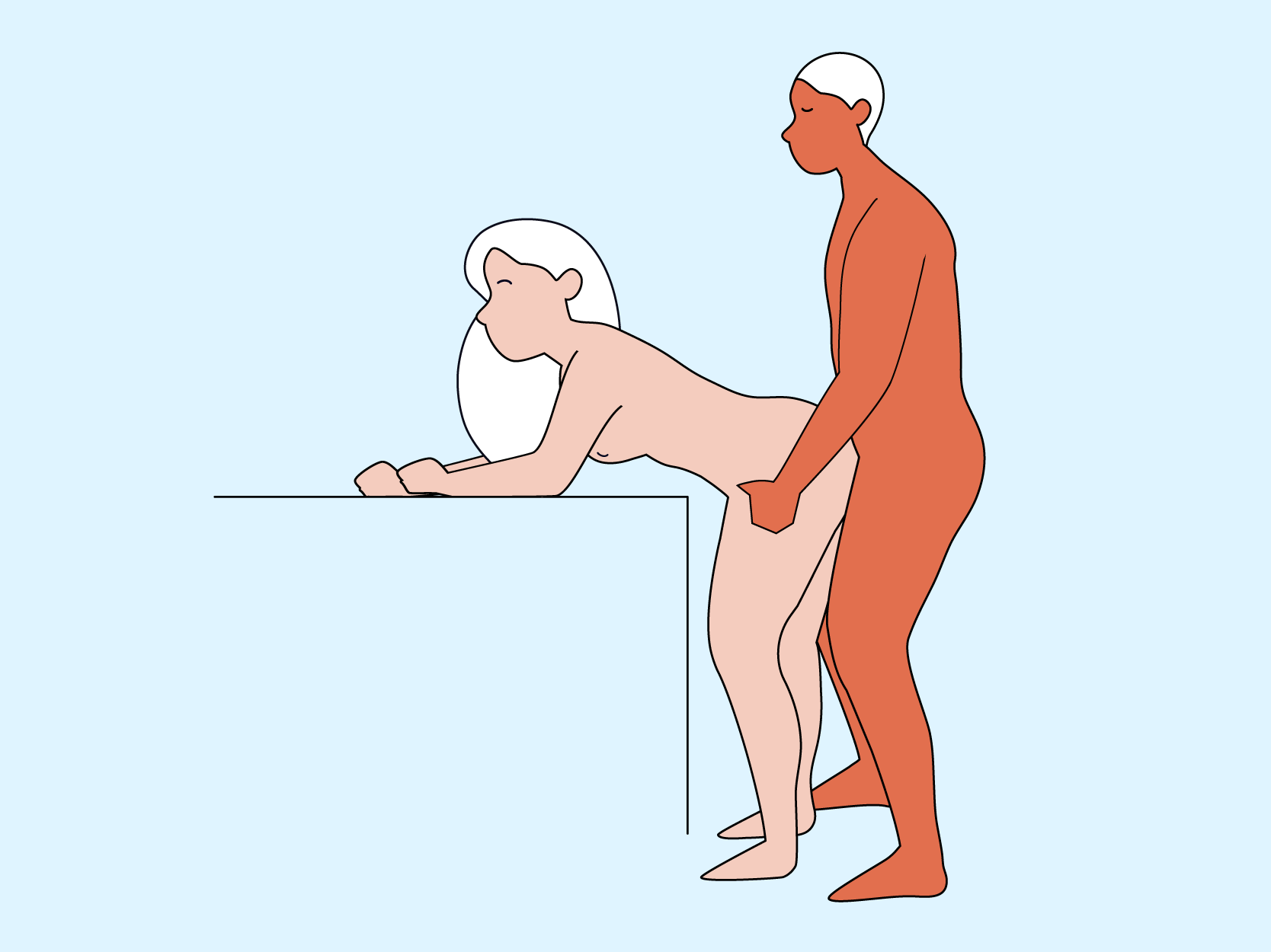 Health Reference The from-behind bend (over the counter) illustration