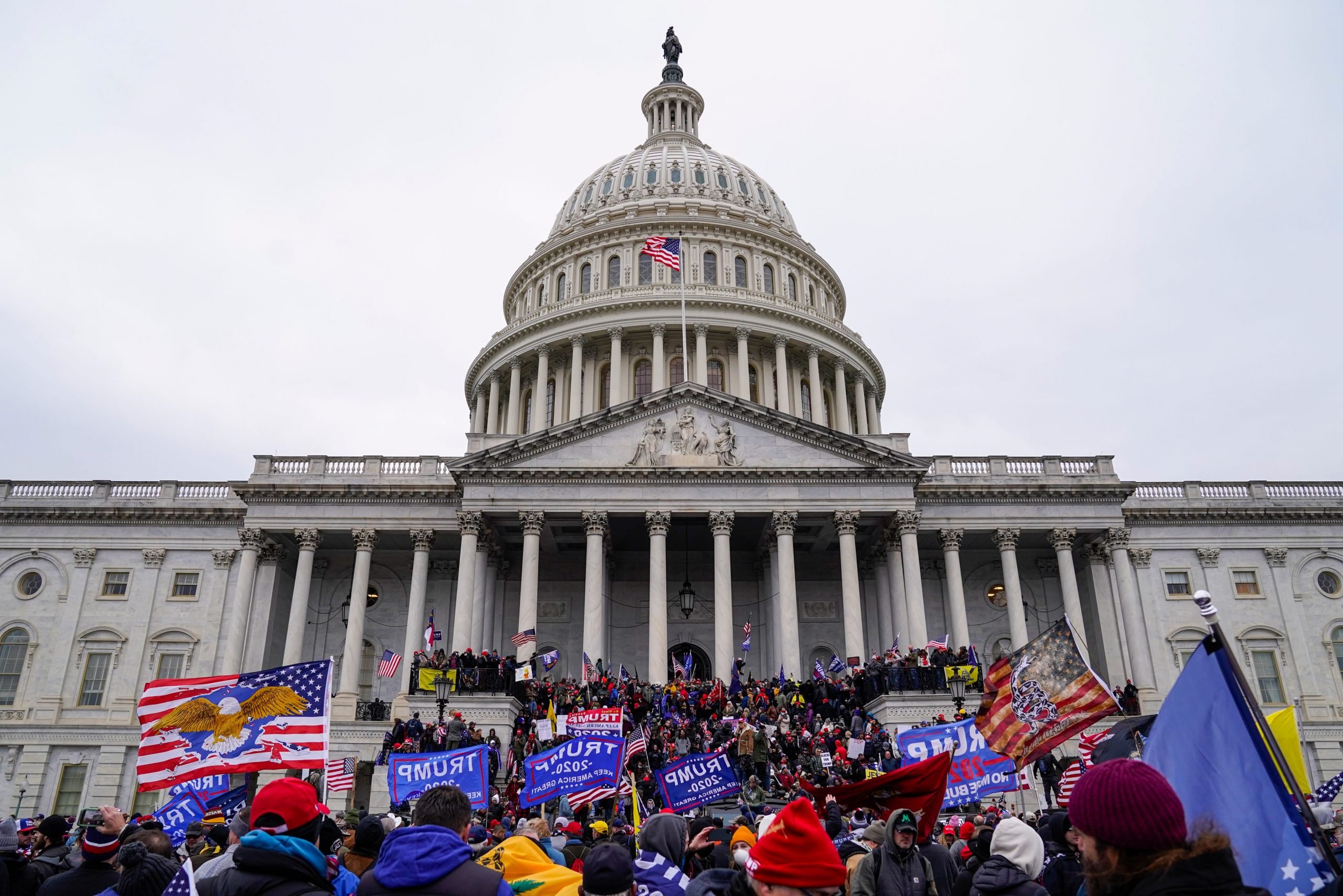 Crowds gather for the "Stop the Steal" rally at the Capitol on on January 6, 2021.