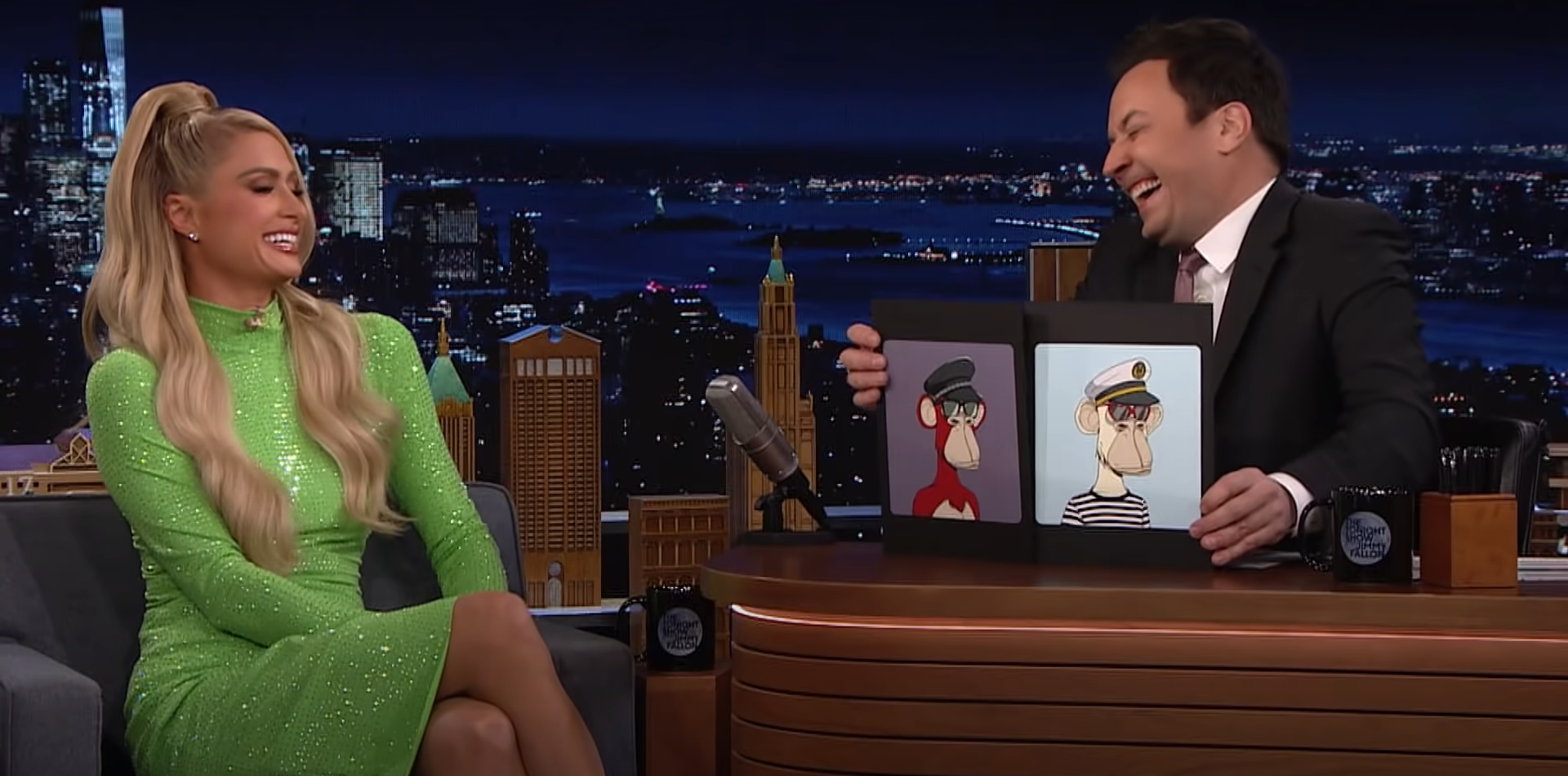 Heiress celebrity Paris Hilton appeared on The Tonight Show with Jimmy Fallon on Monday, January 24, 2021 to promote NFTs.