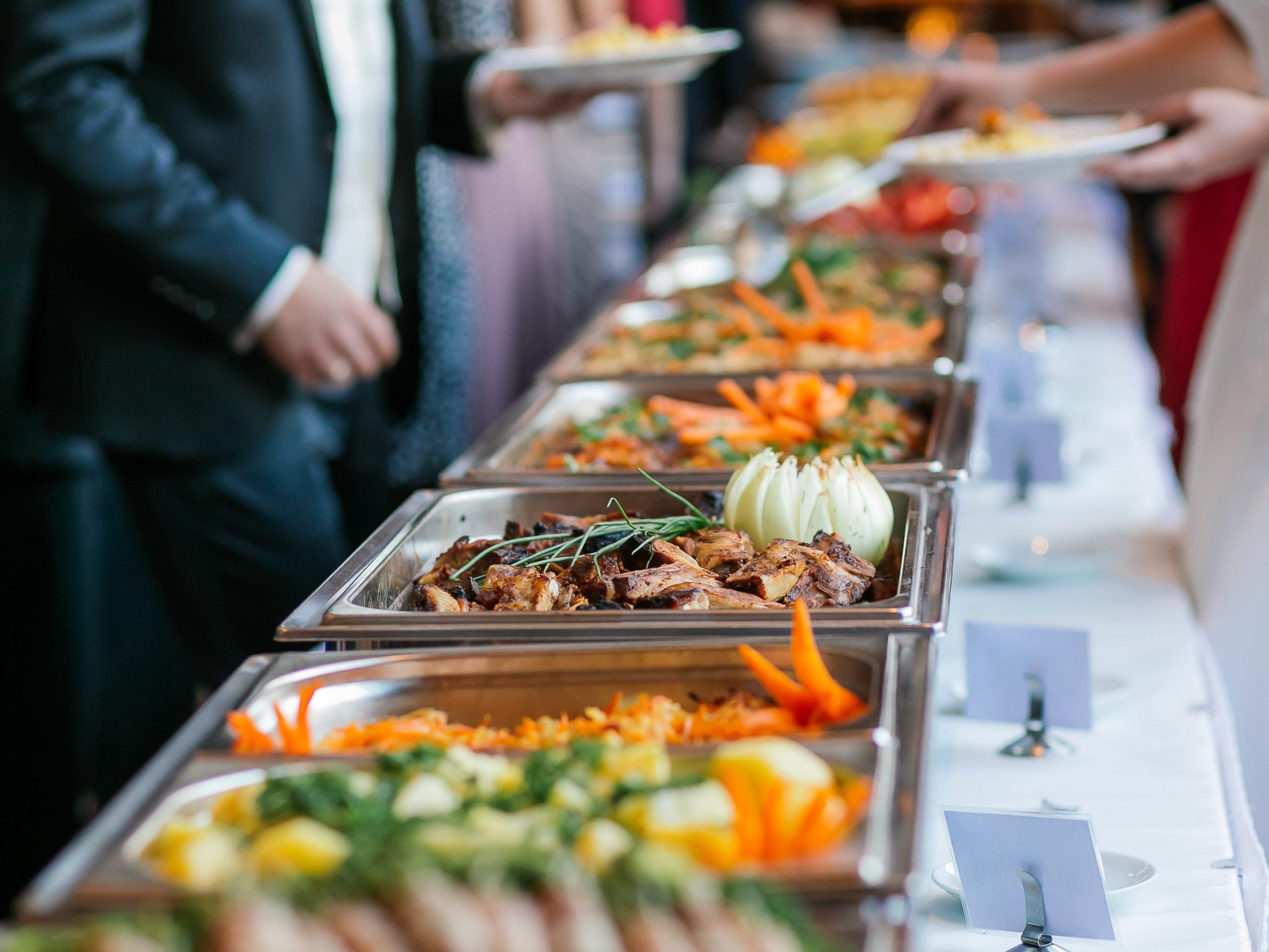 buffet at a wedding