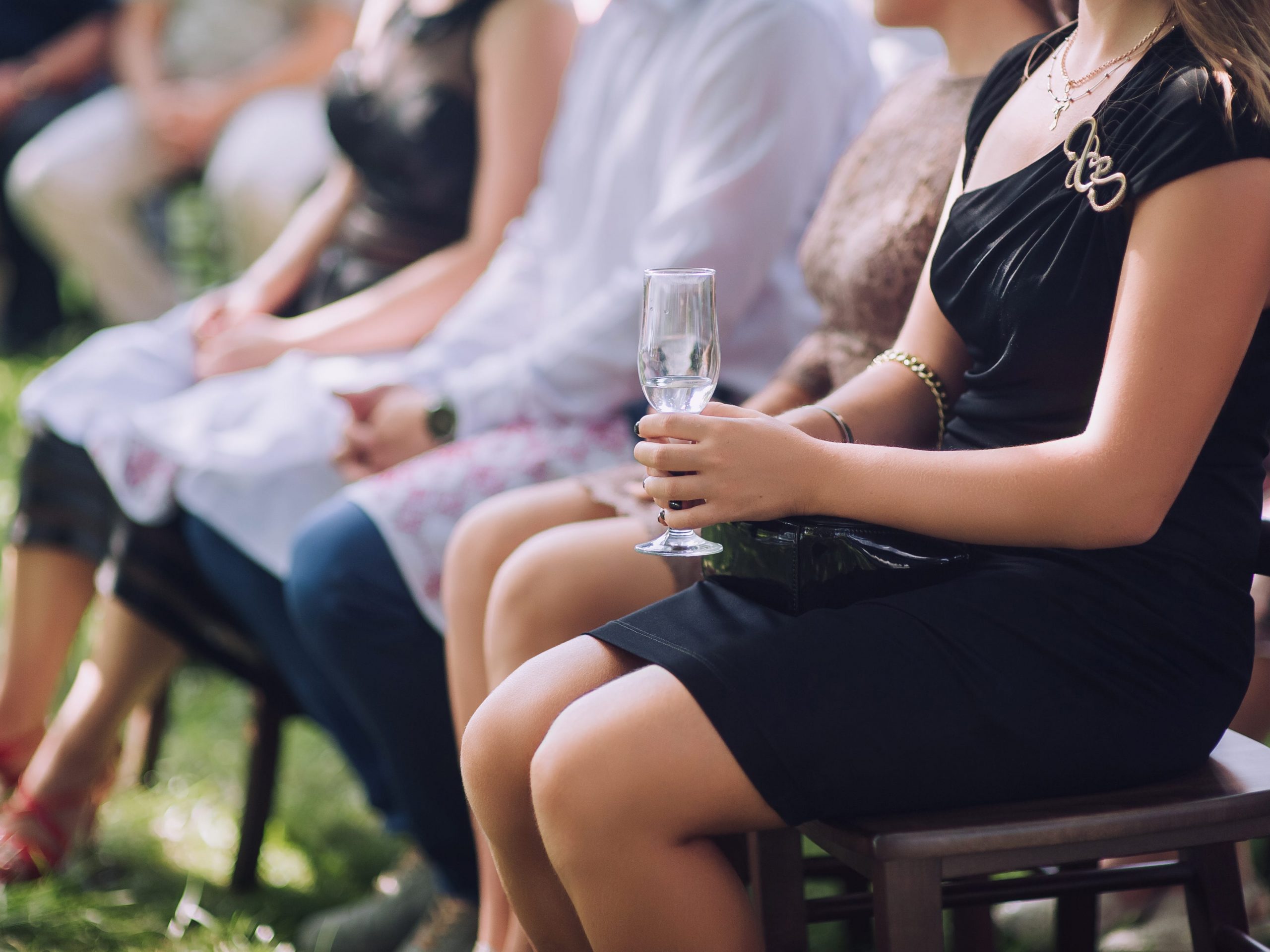 guests sitting at a wedding ceremony