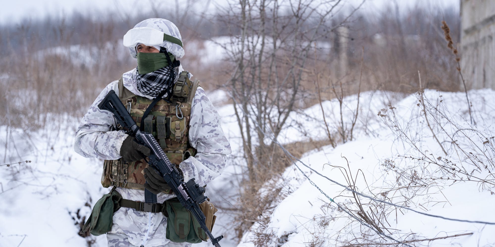 A Ukrainian soldier