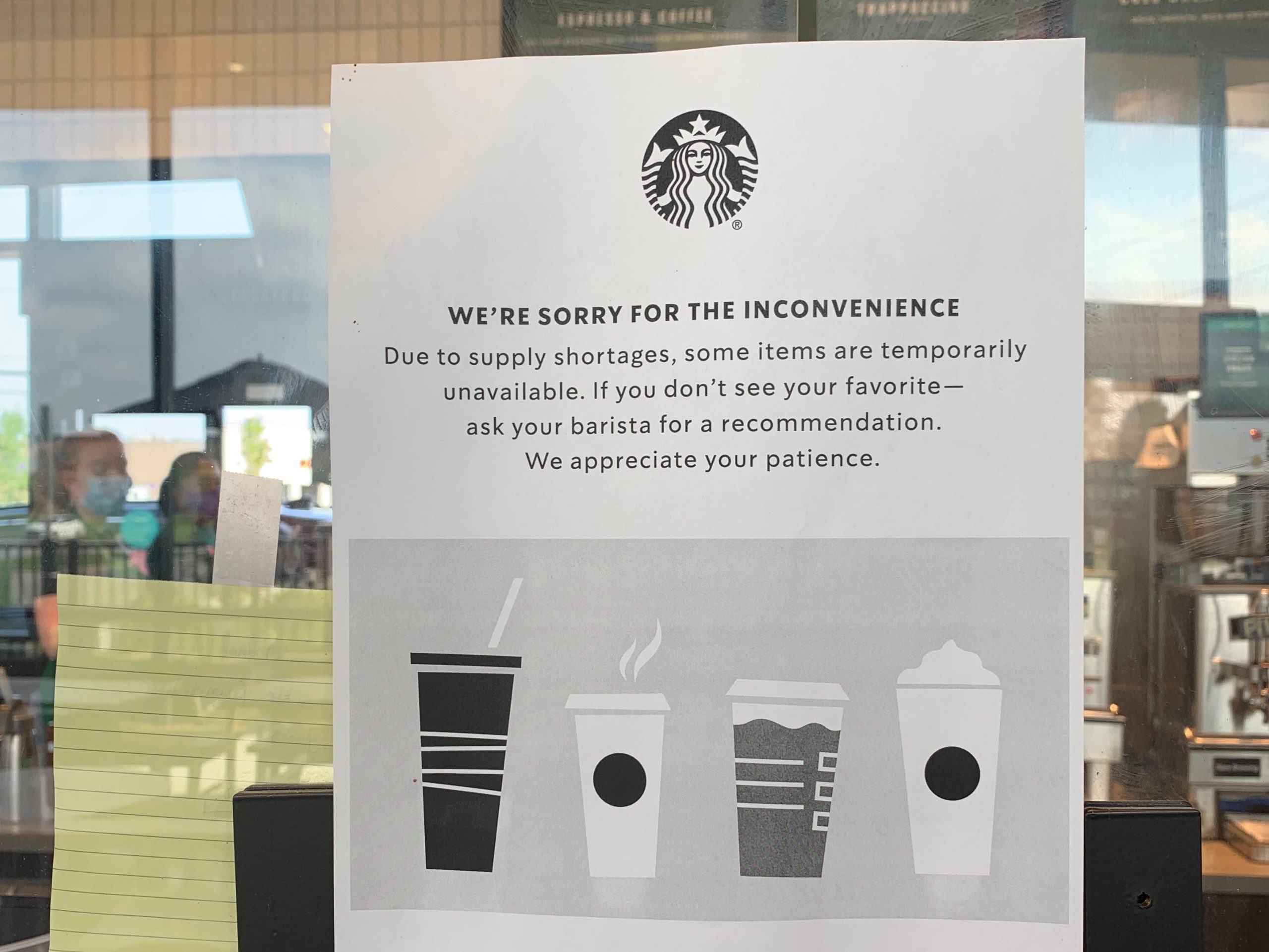 Starbucks shortage sign