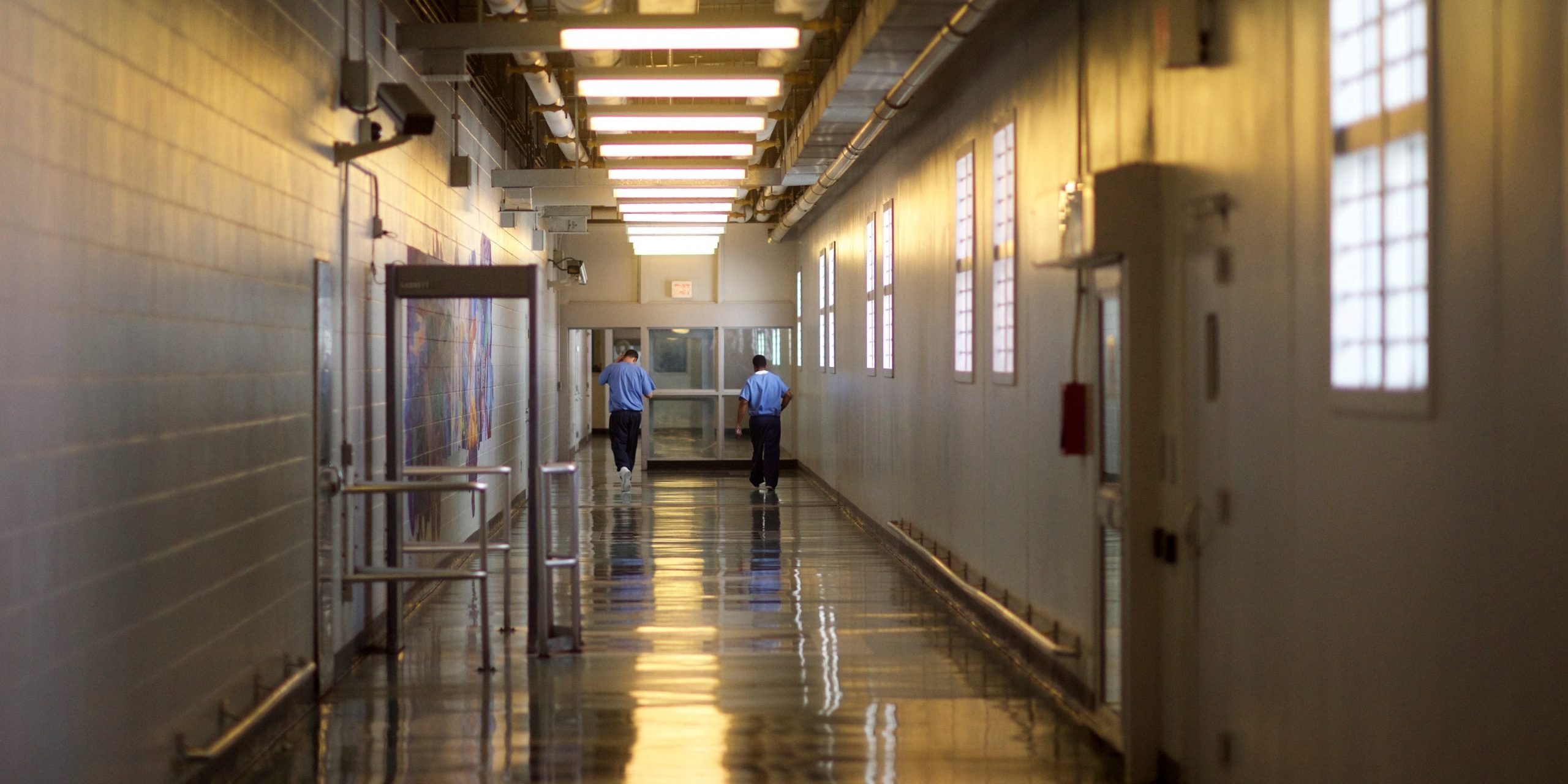 Inmates in a hallway