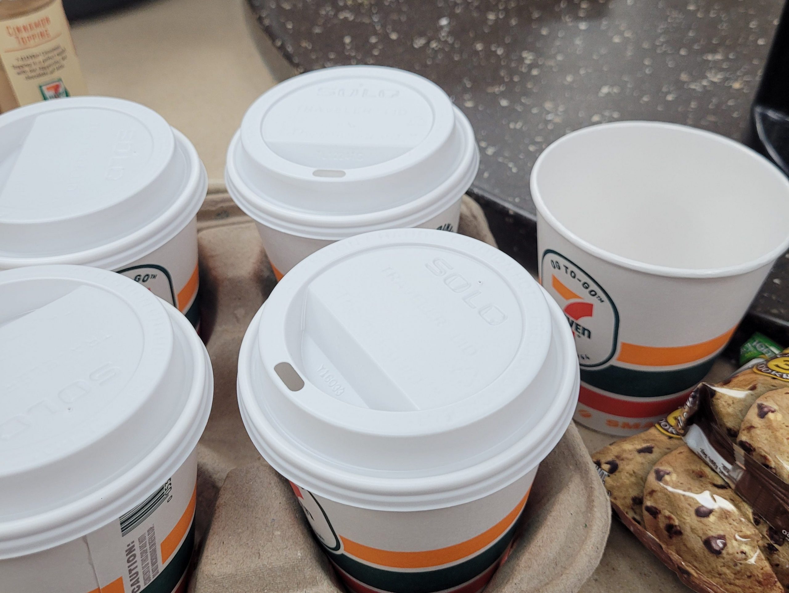 Cups of 7-Eleven coffee