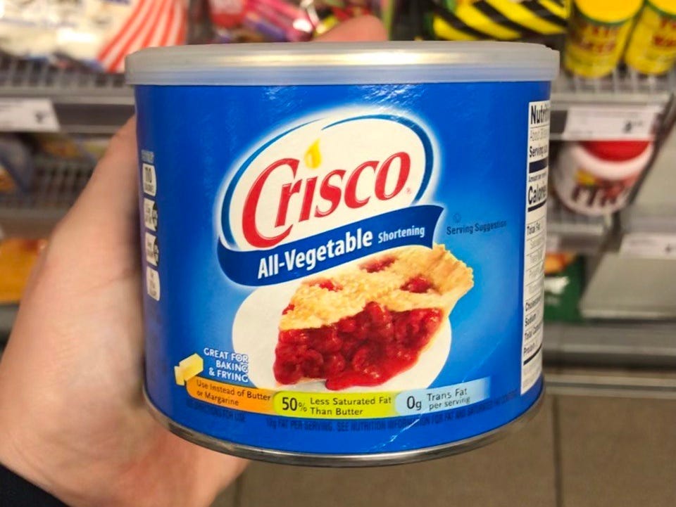 Crisco vegetable shortening