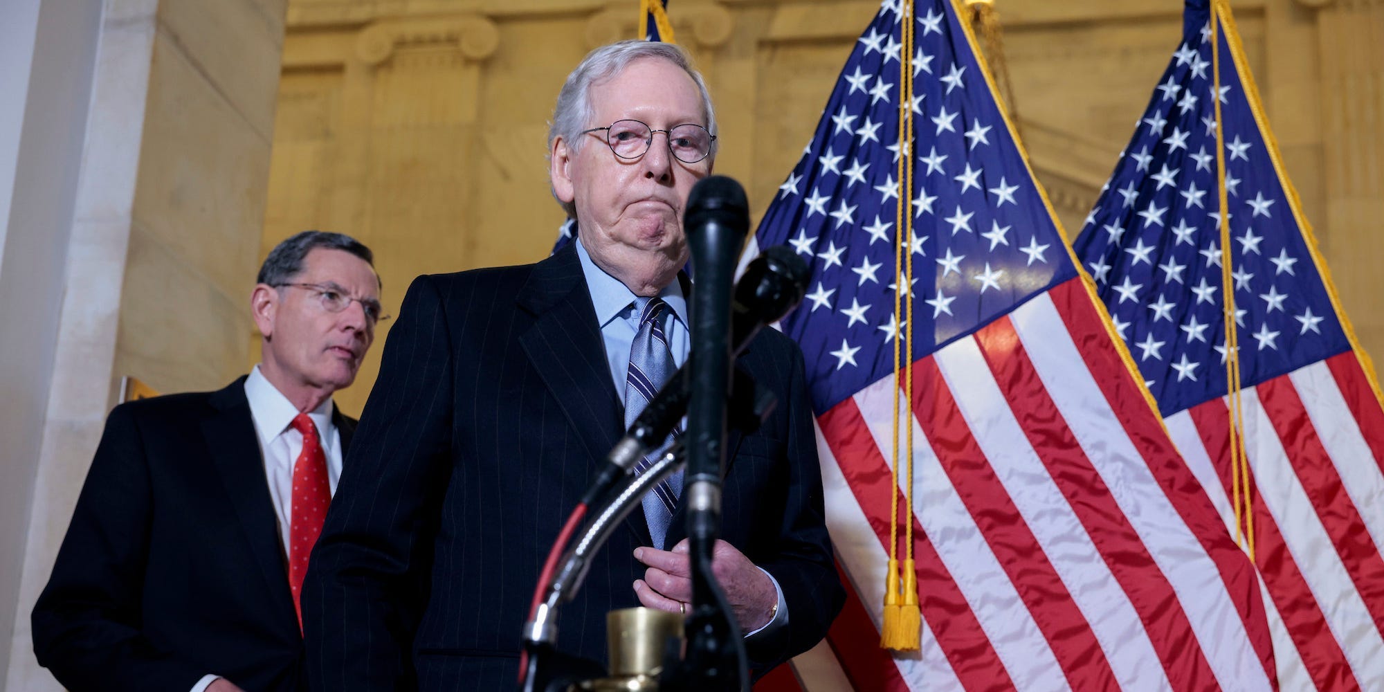 Senate Minority Leader Mitch McConnell on Capitol Hill on January 19, 2022.