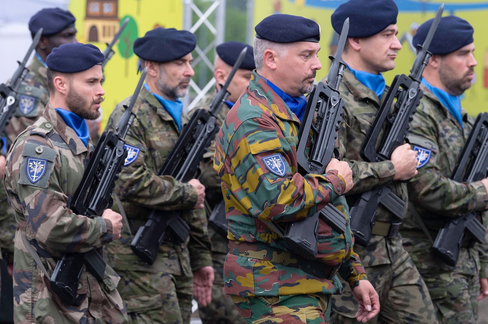 Eurocorps soldiers at European Parliament in Strasbourg