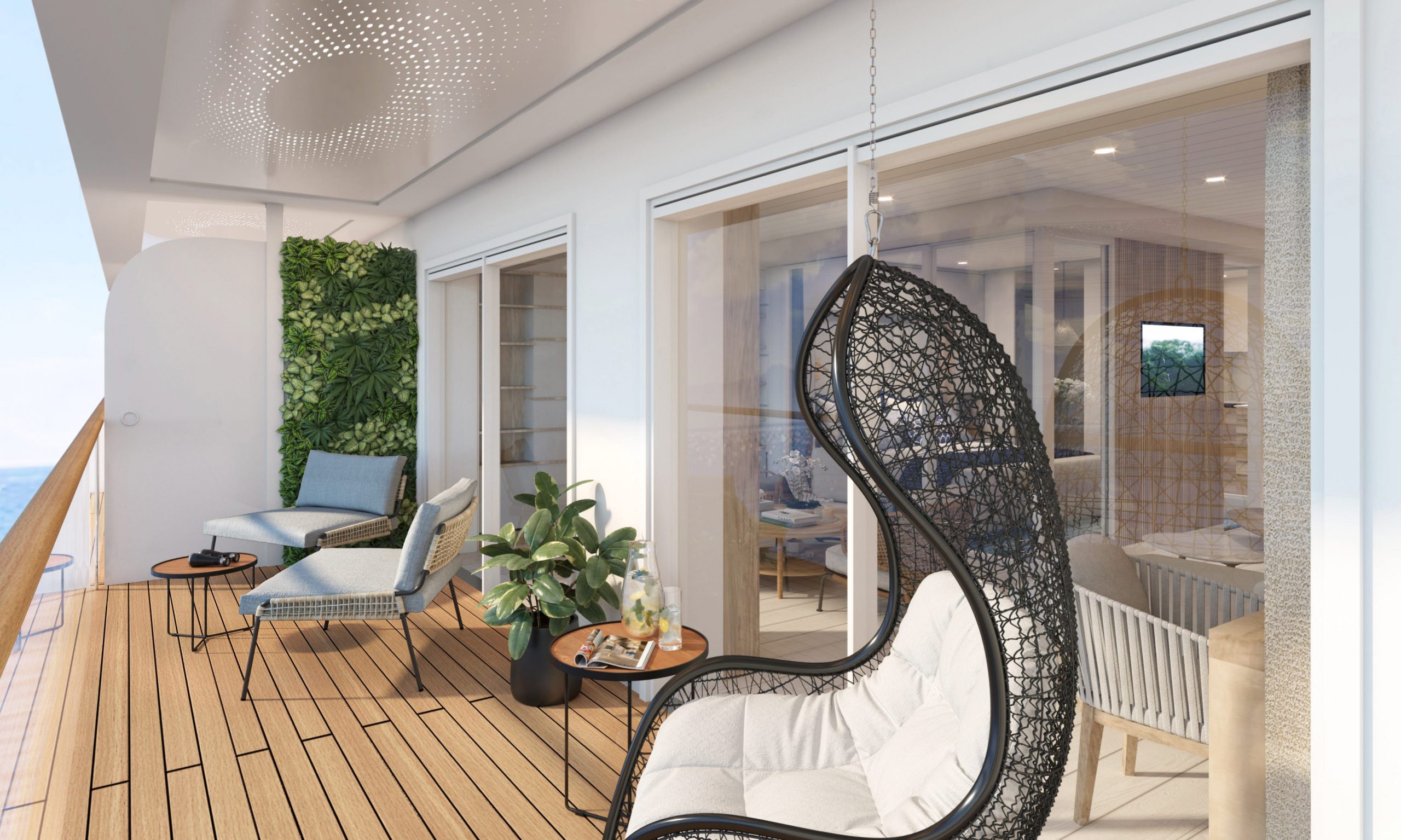 Resident lounges are equipped with balconies.