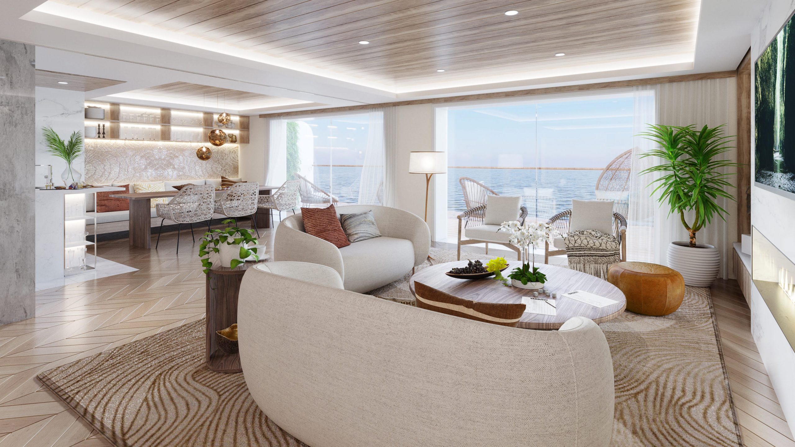 Resident decks are equipped with resident lounges.