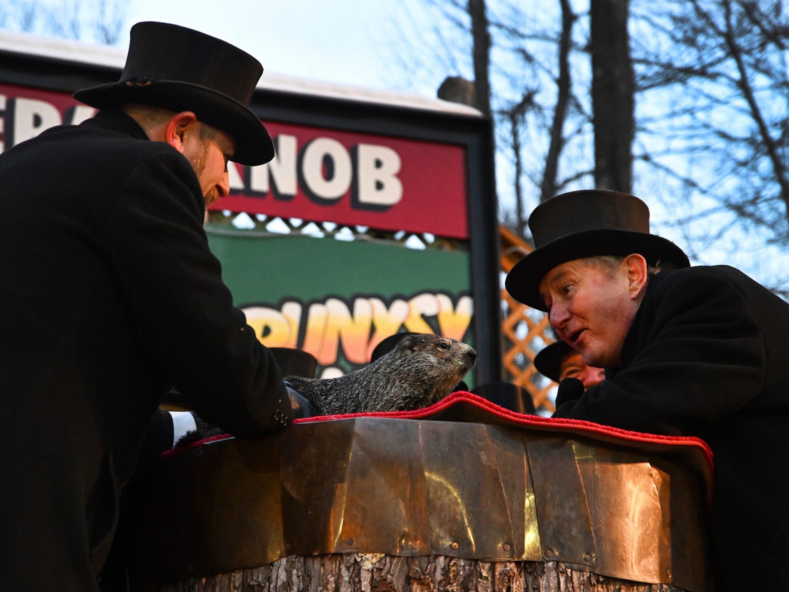 Punxsutawney Phil sees his shadow on Groundhog Day 2022