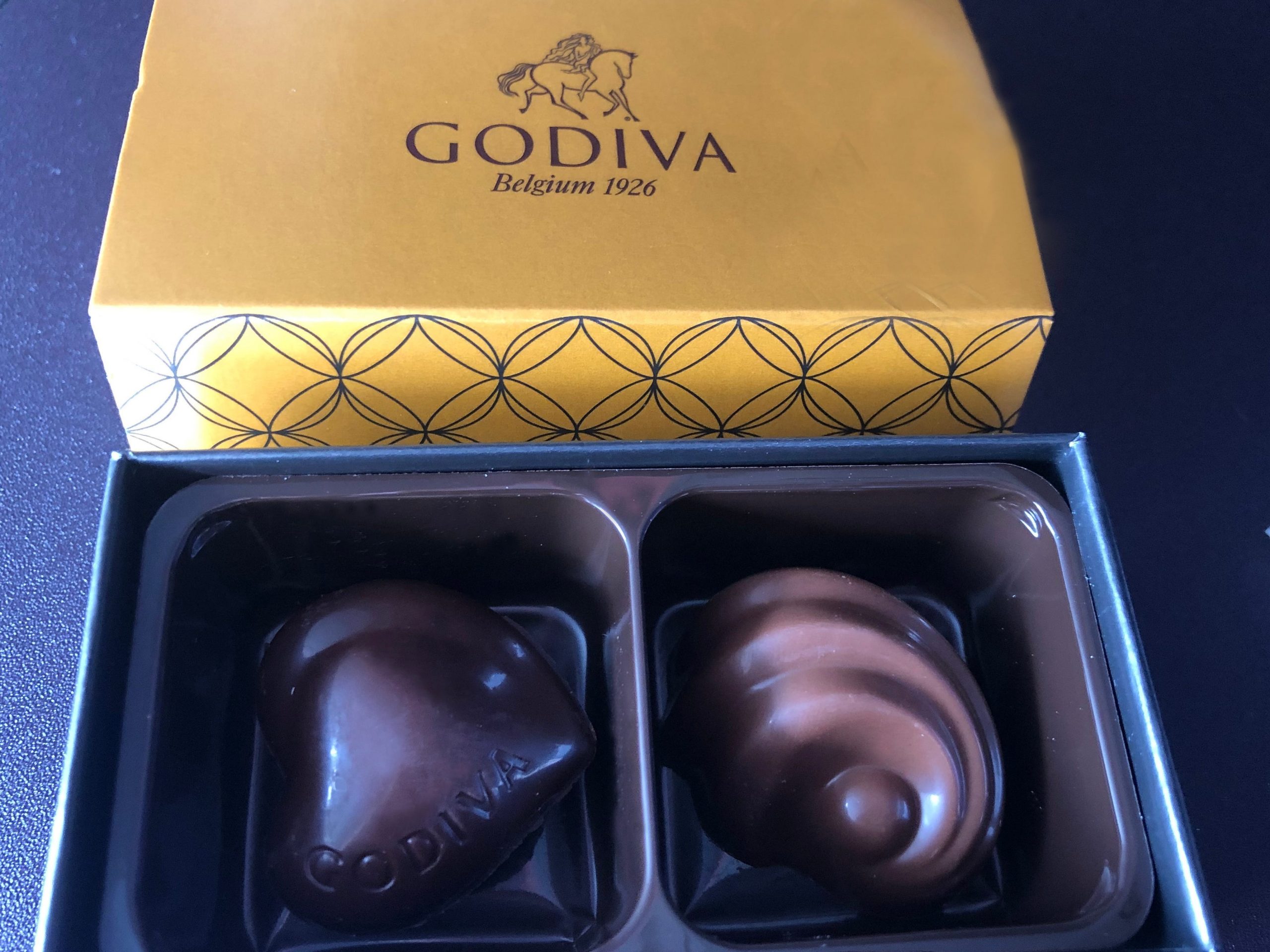 Godiva chocolates and box