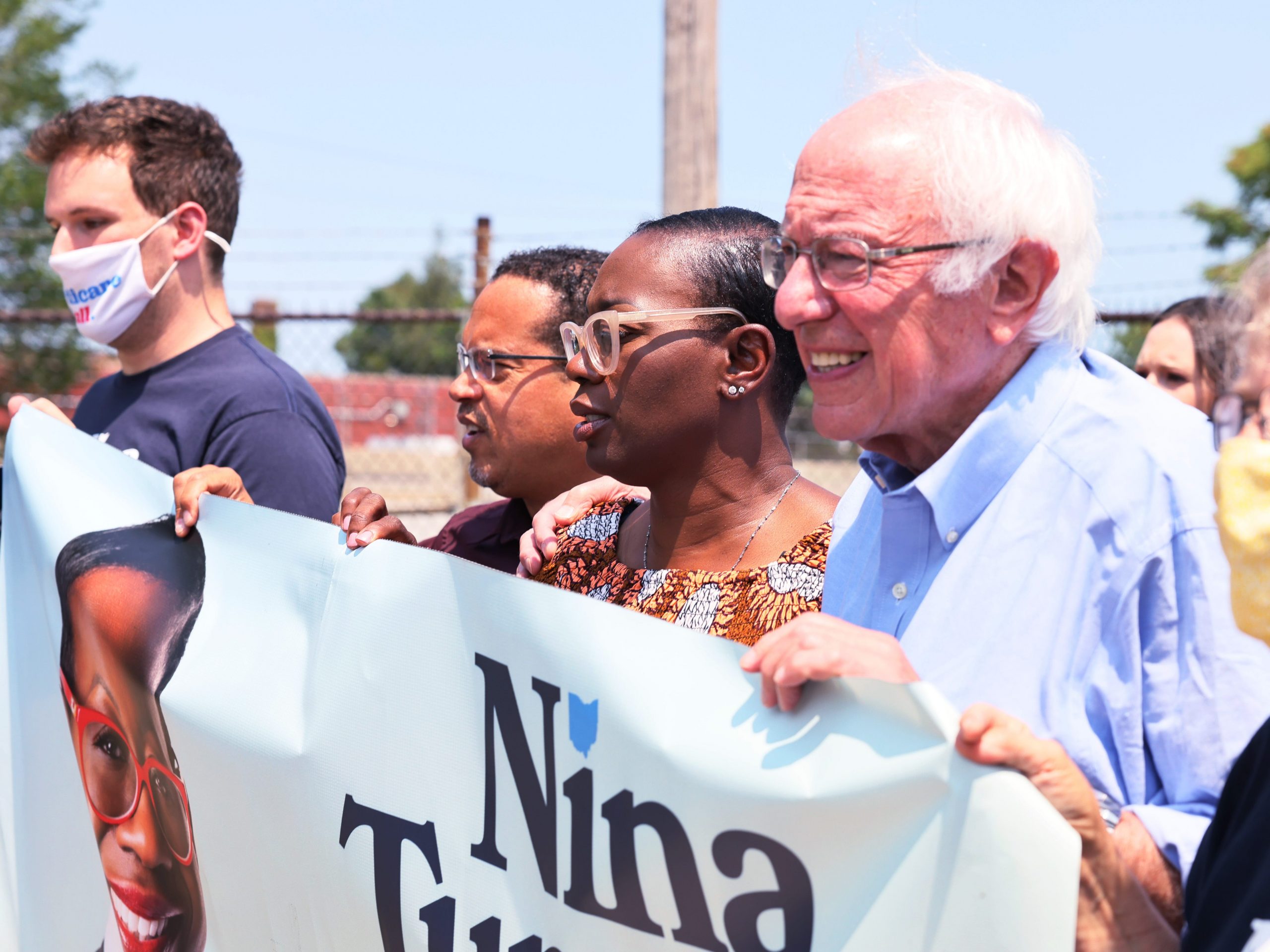 Congressional candidate Nina Turner with Sen. Bernie Sanders