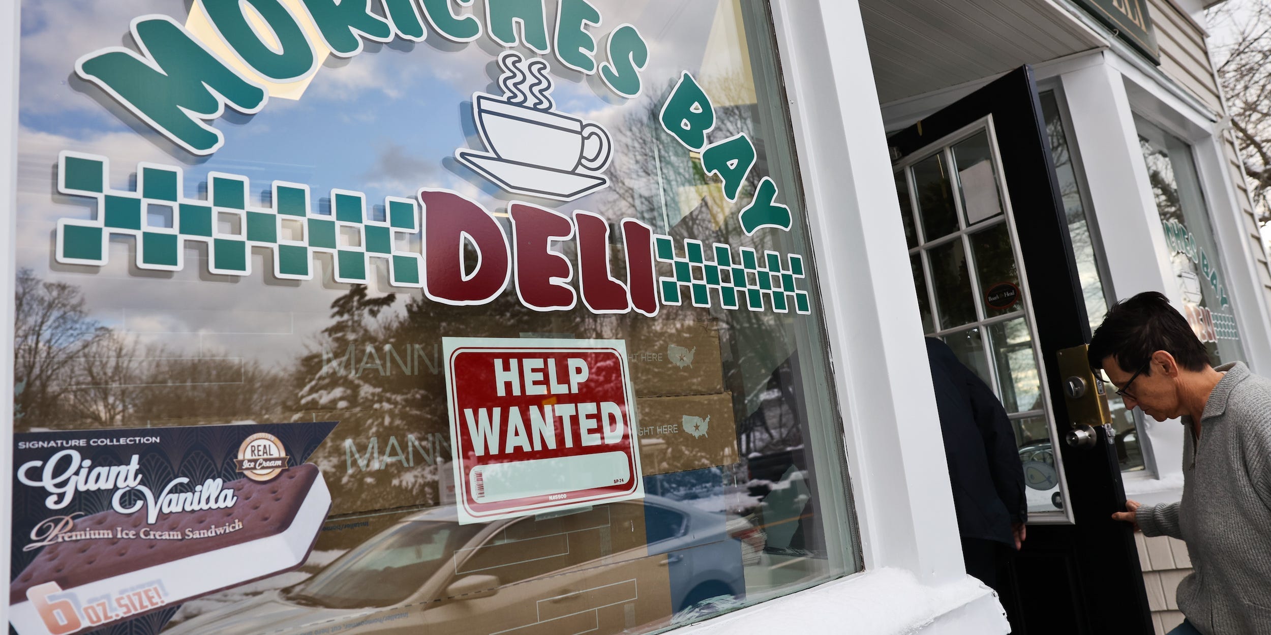 Help Wanted sign hiring deli