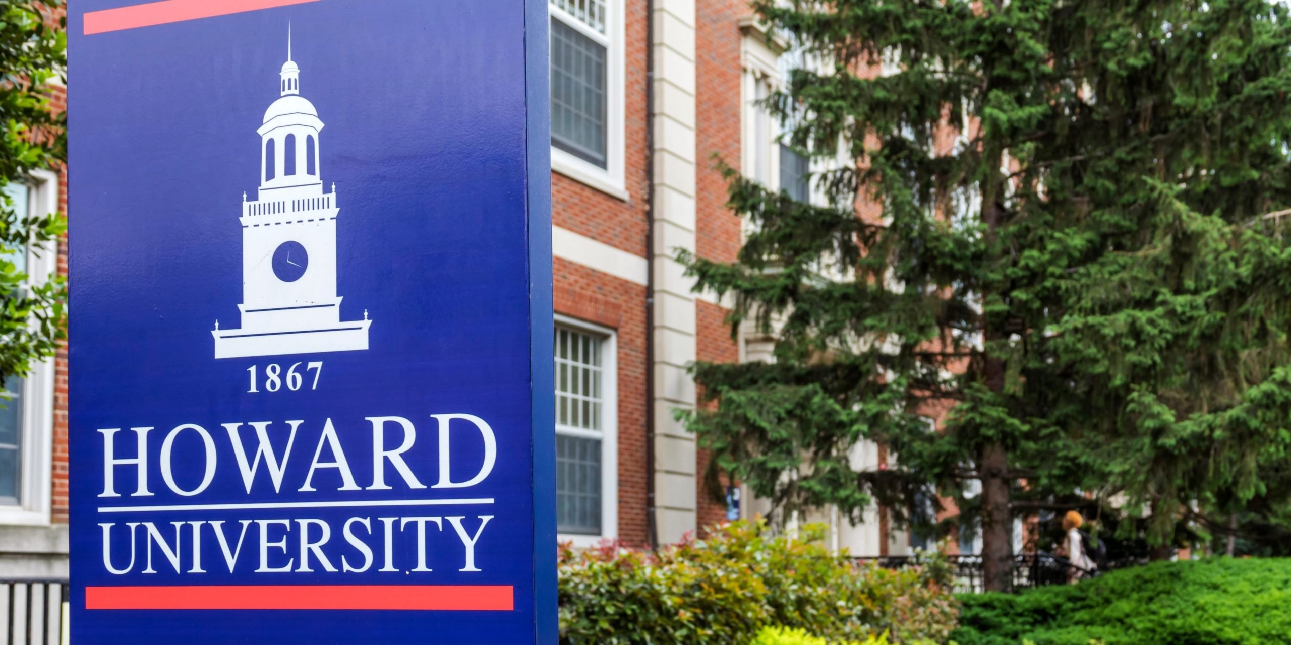 A Howard University sign on campus in DC