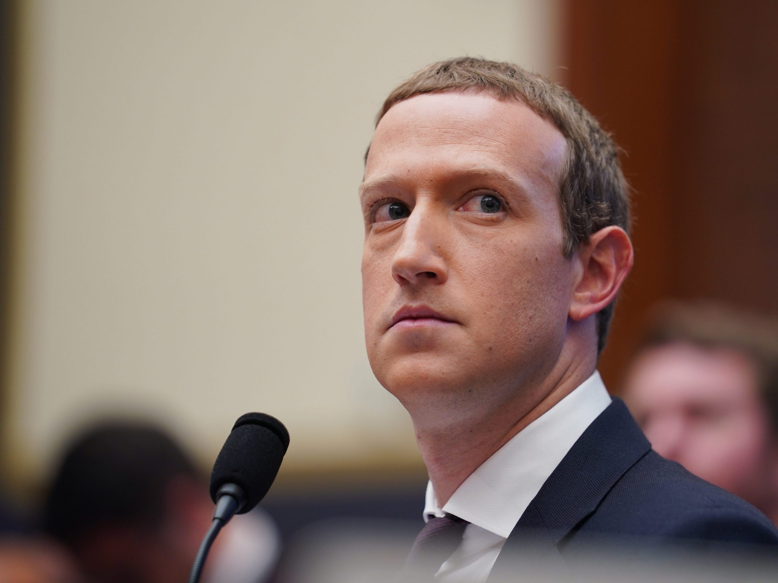 Facebook CEO Mark Zuckerberg testifies before the U.S. House Financial Services Committee during An Examination of Facebook and Its Impact on the Financial Services and Housing Sectors hearing on Capitol Hill in Washington D.C., the United States, on Oct. 23, 2019.