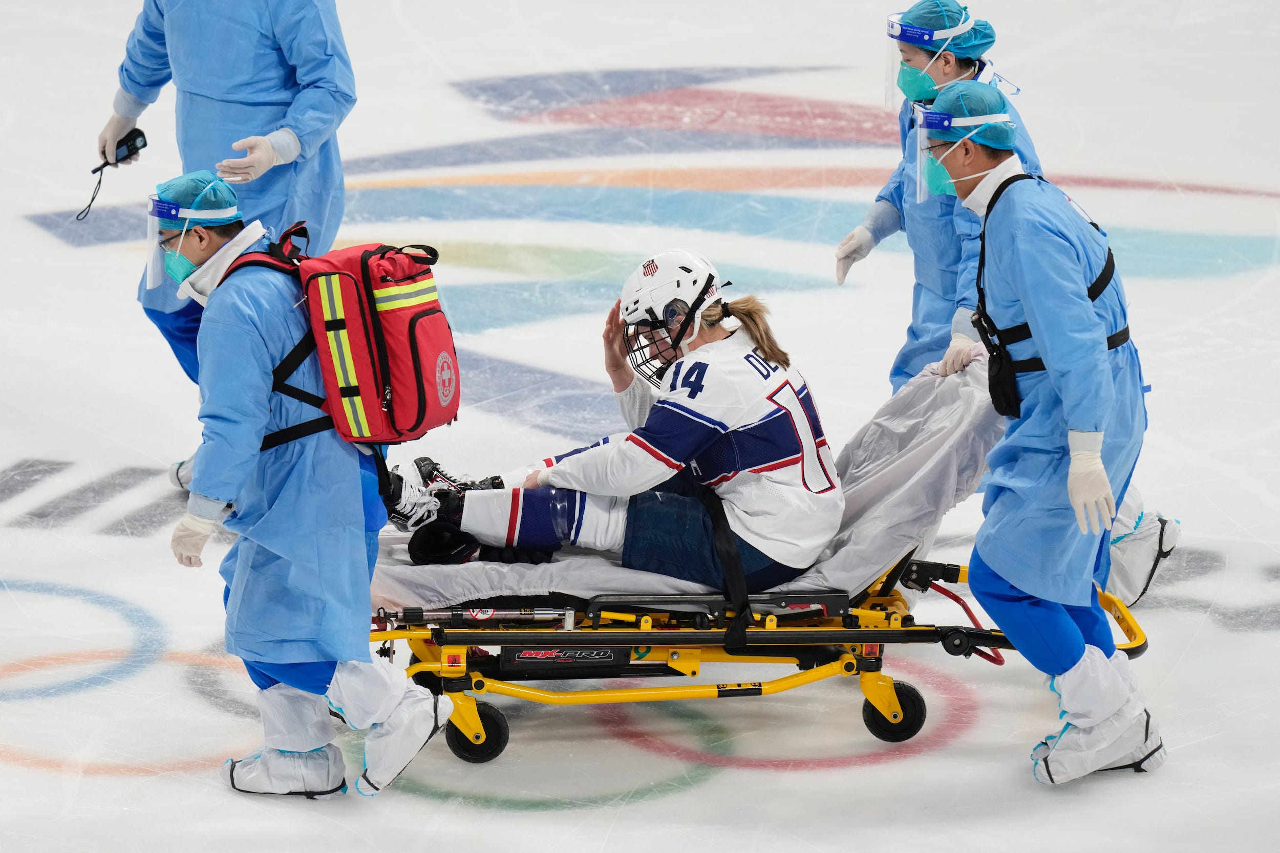 Brianna Decker leaves the ice.