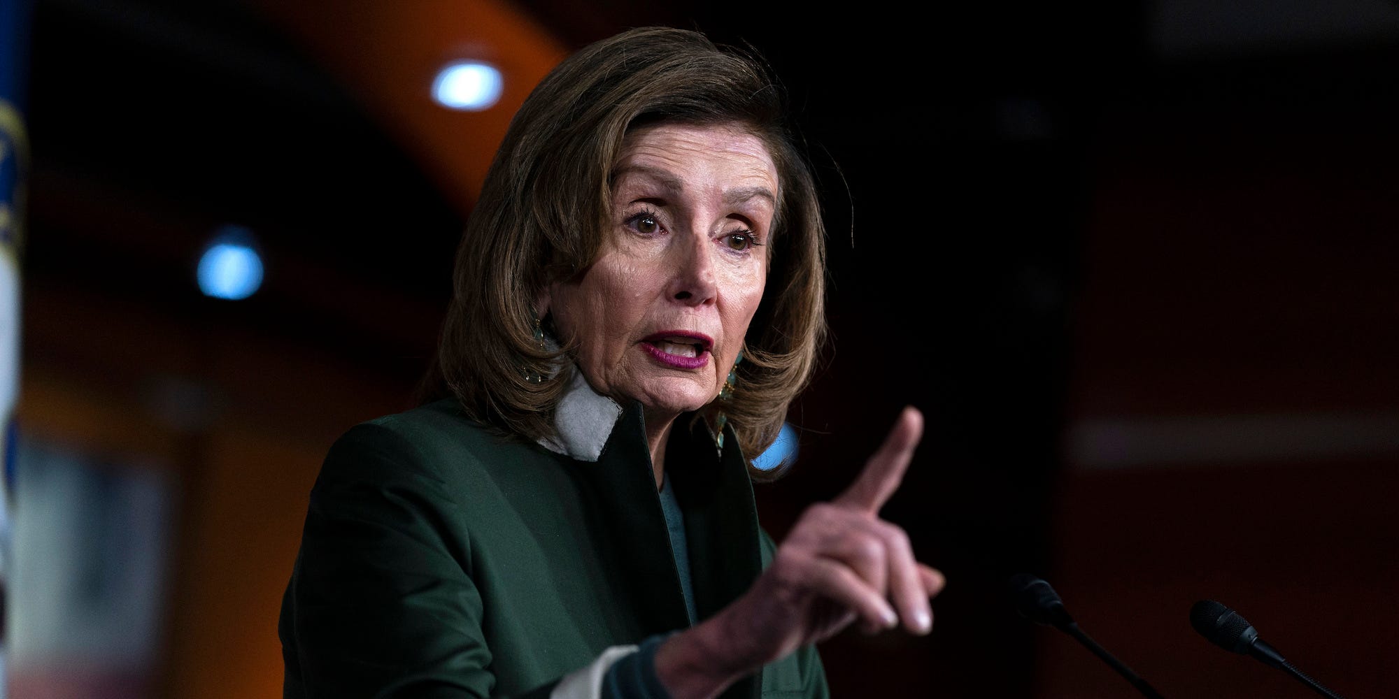 House Speaker Nancy Pelosi  at her weekly press conference on Capitol Hill on February 3, 2022.