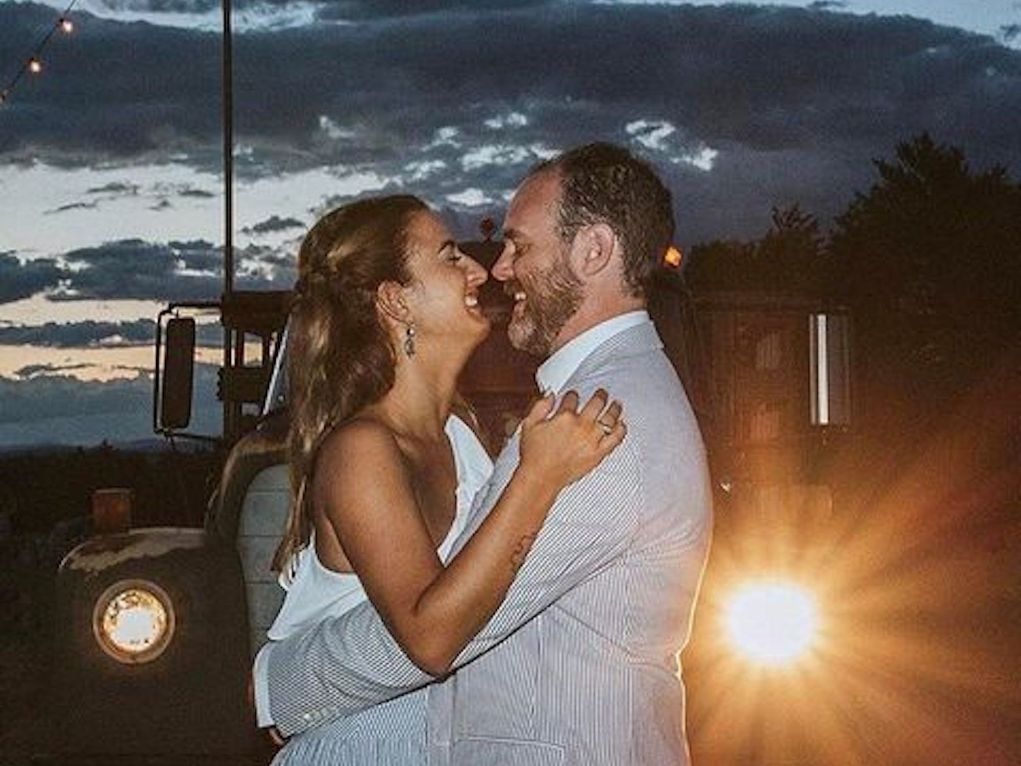 Conz Preti and Zach Hefferen at their wedding in Maine