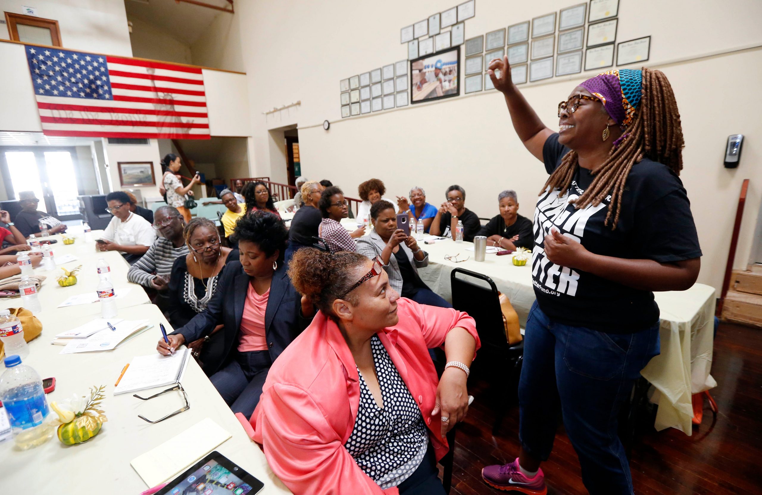 LaTosha Brown Co-Founder of Black Voters Matter during a Juneteenth rally