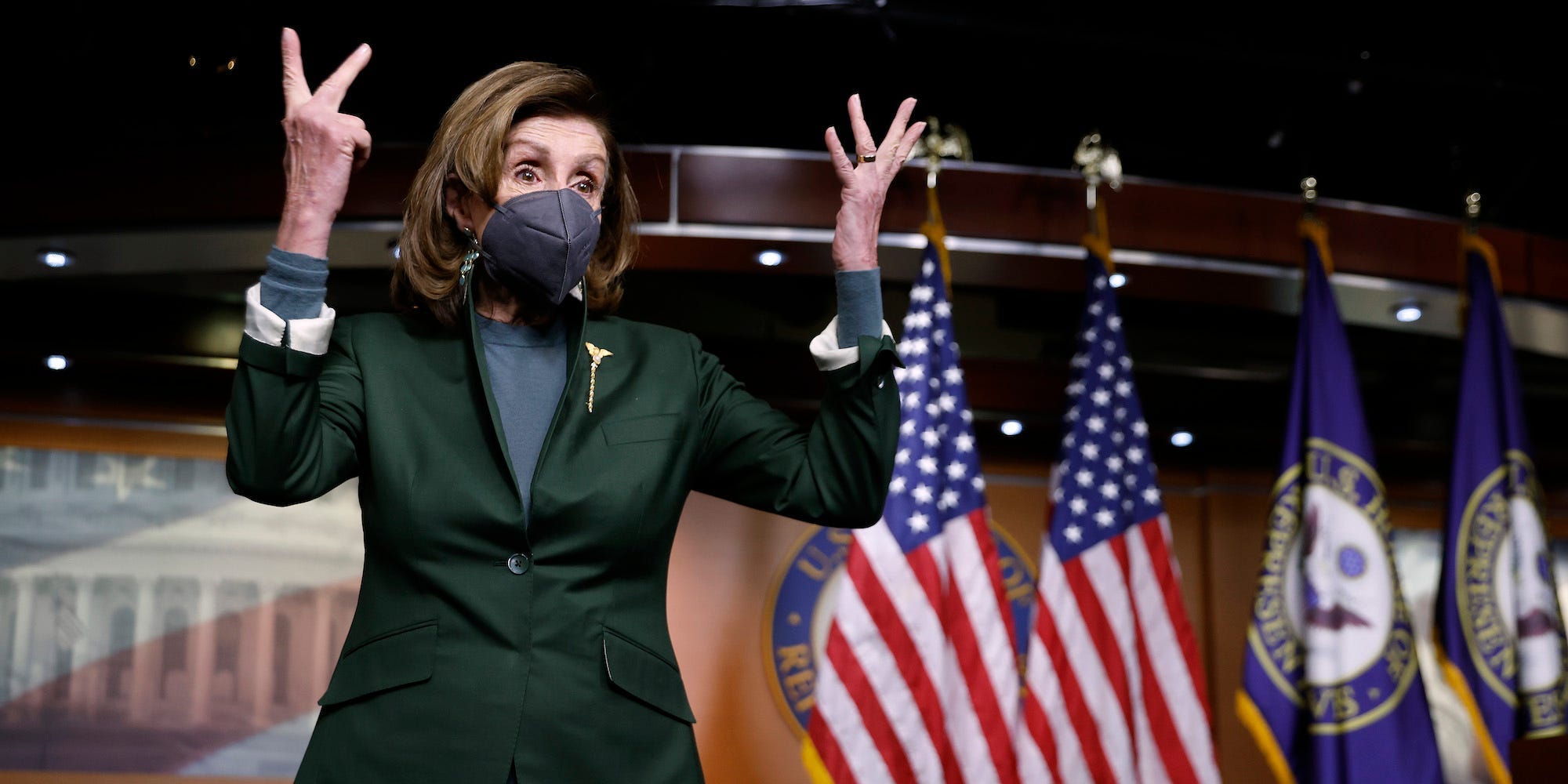 House Speaker Nancy Pelosi at her weekly press conference on Capitol Hill on February 3, 2022.