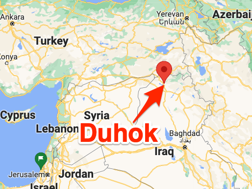 Duhok on a map.