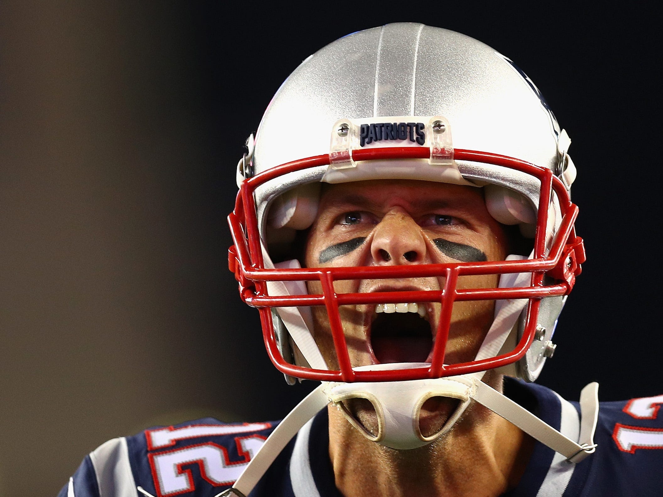 Tom Brady yells.