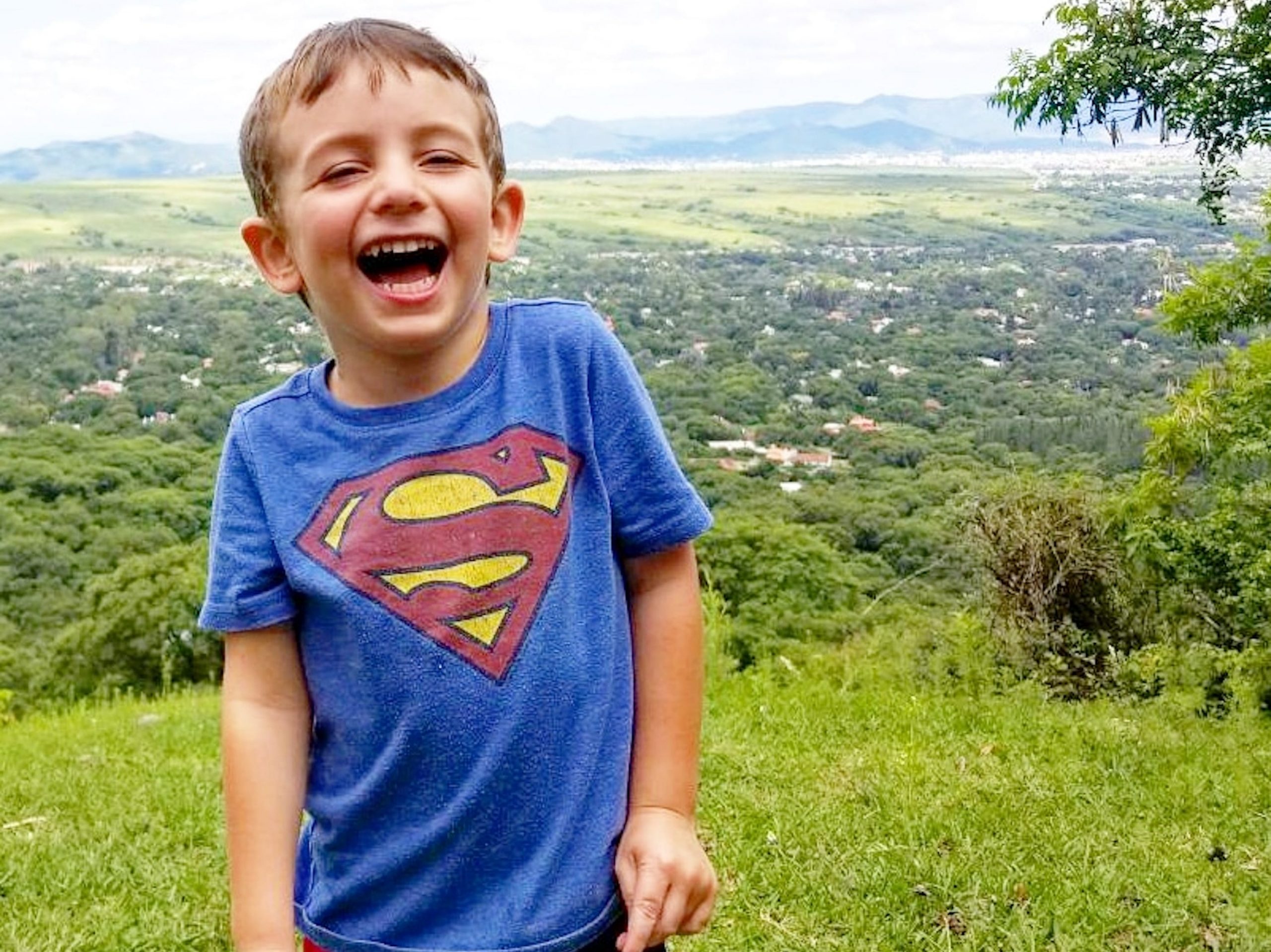 Leigh Shulman's son playing outside