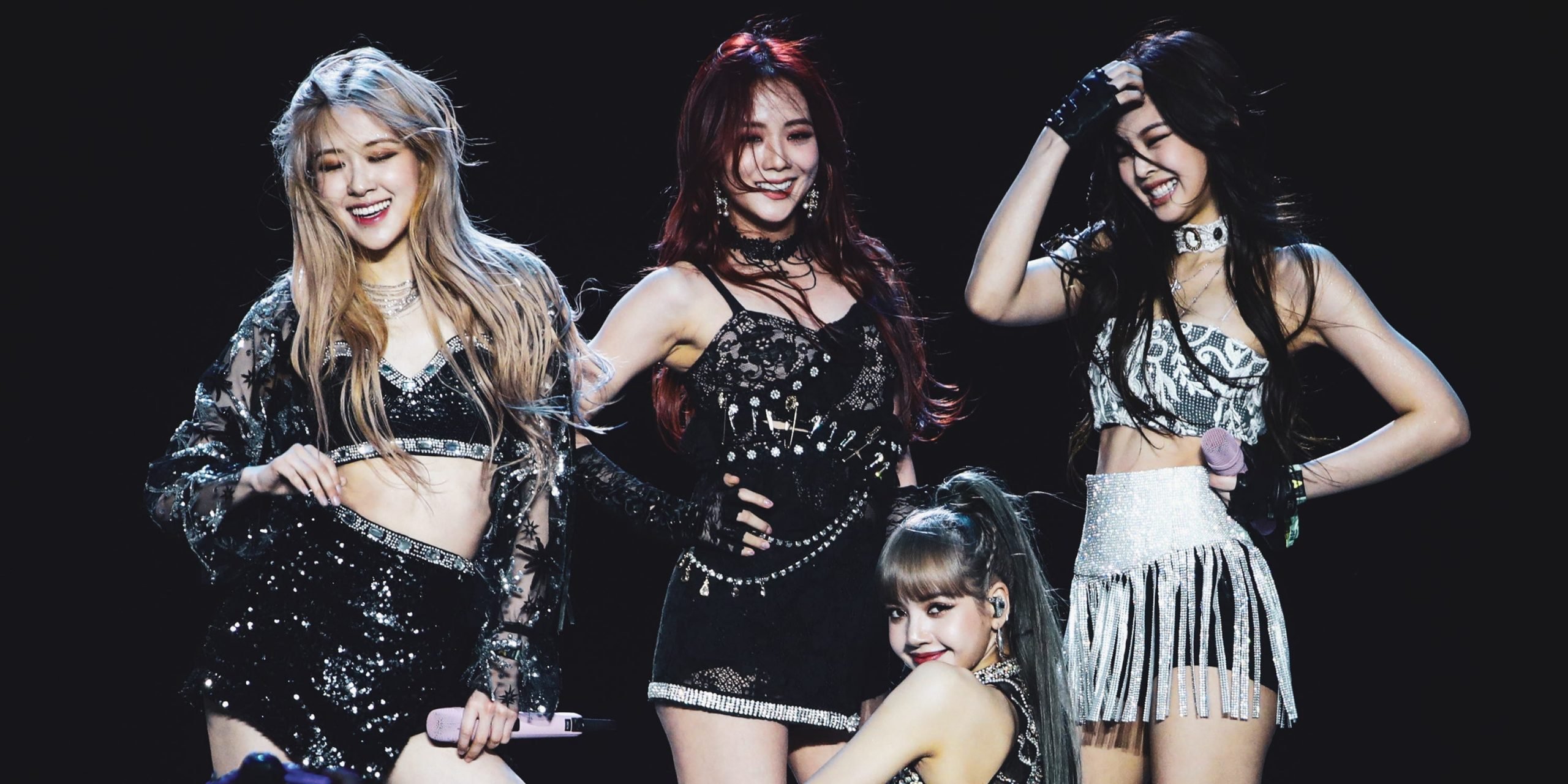 The four women of South Korean K-Pop music group 'Blackpink' perform at the 2019 Coachella Valley Music And Arts Festival.