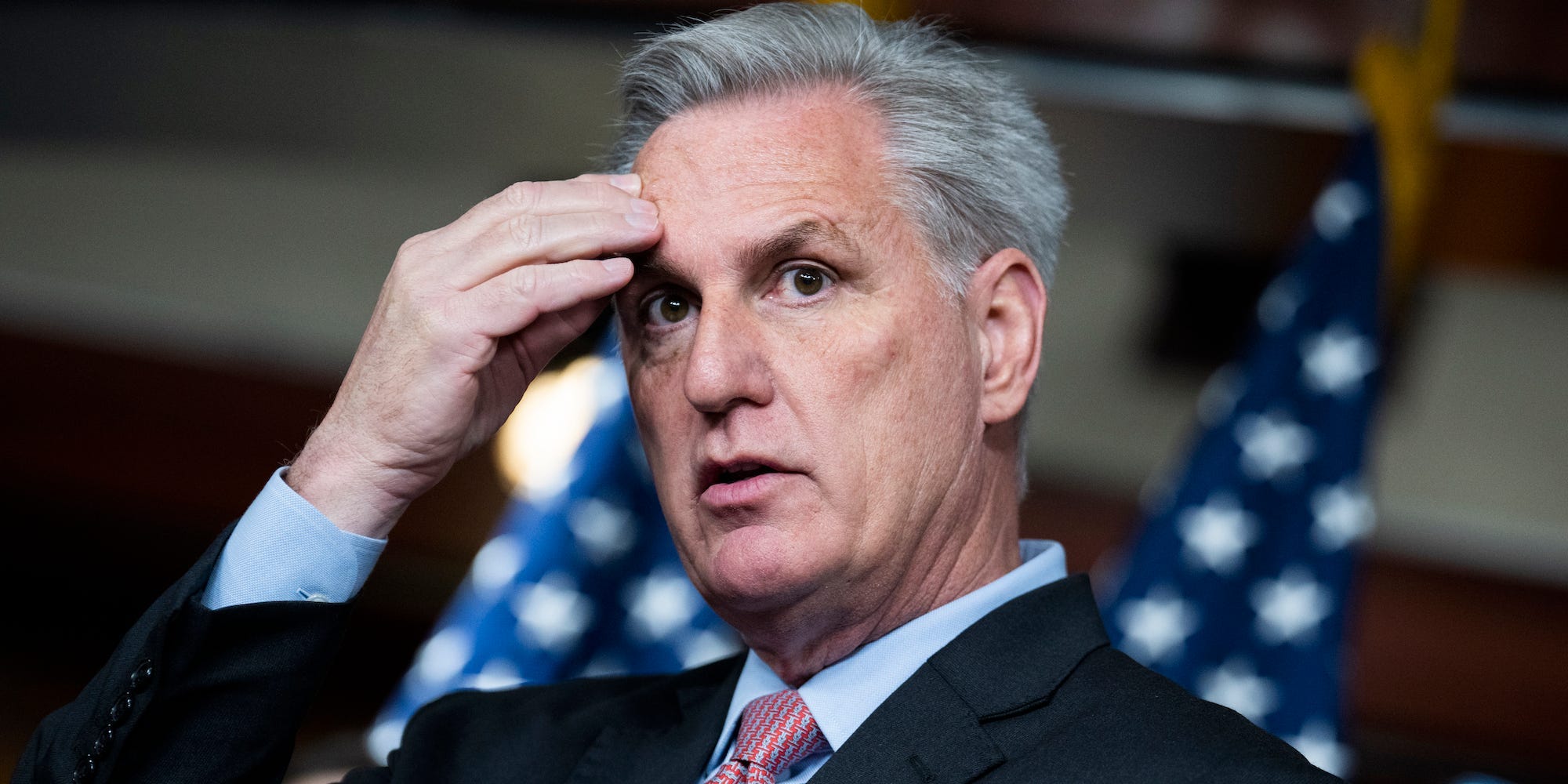 House Minority Leader Kevin McCarthy speaks at a press conference on Capitol Hill on January 20, 2022.