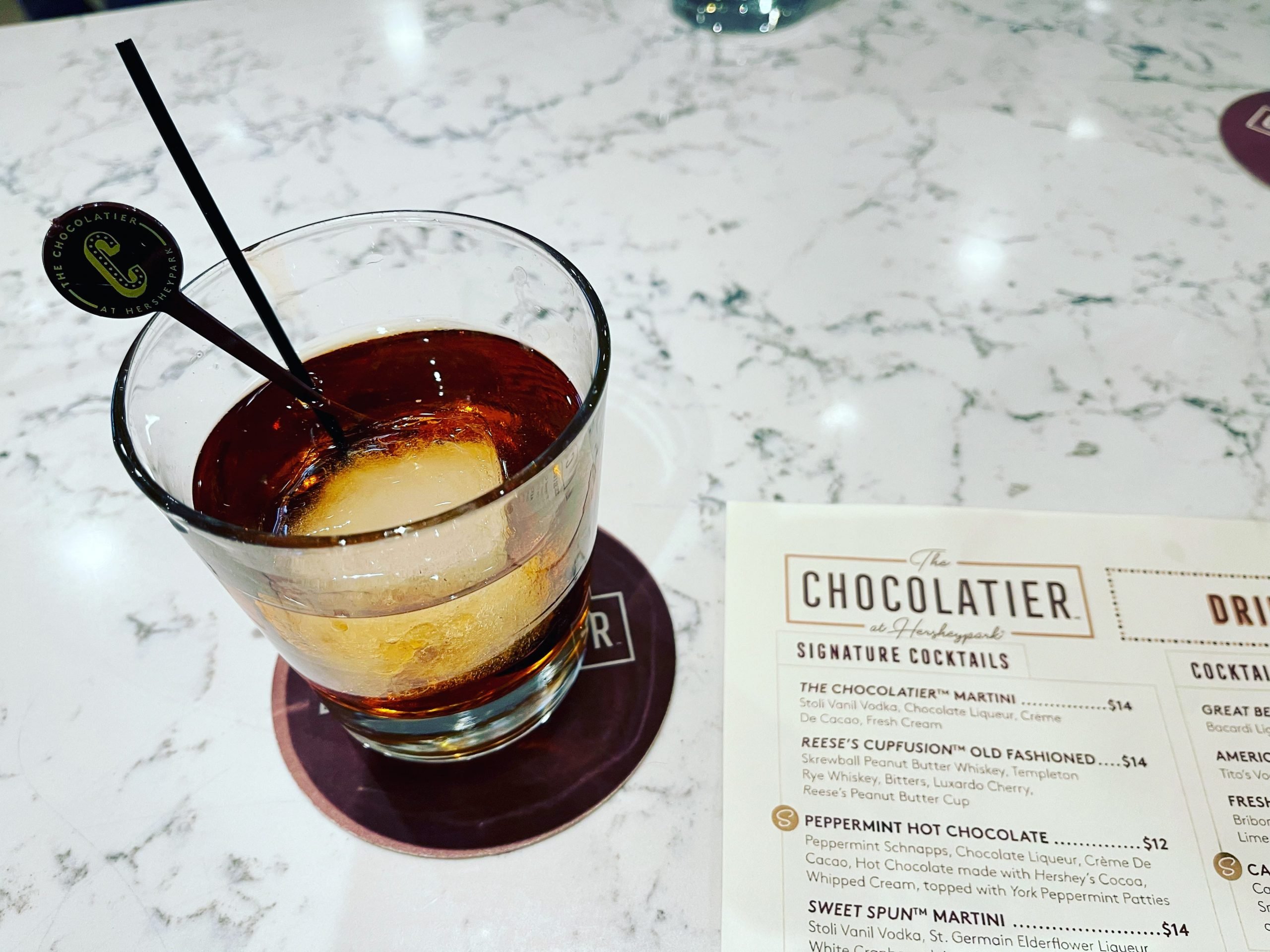 Drink with The Chocolatier menu