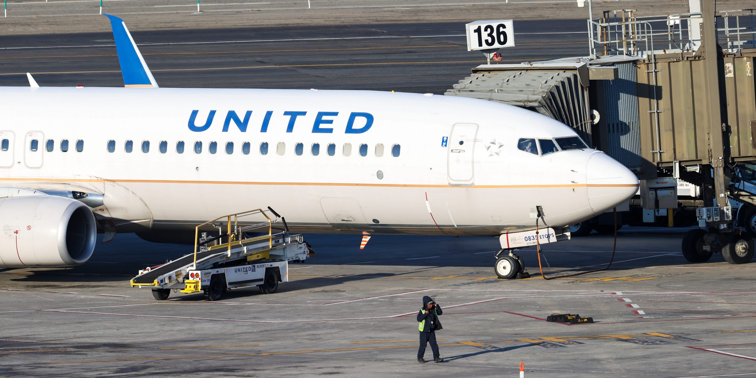 A United Airlines plane.