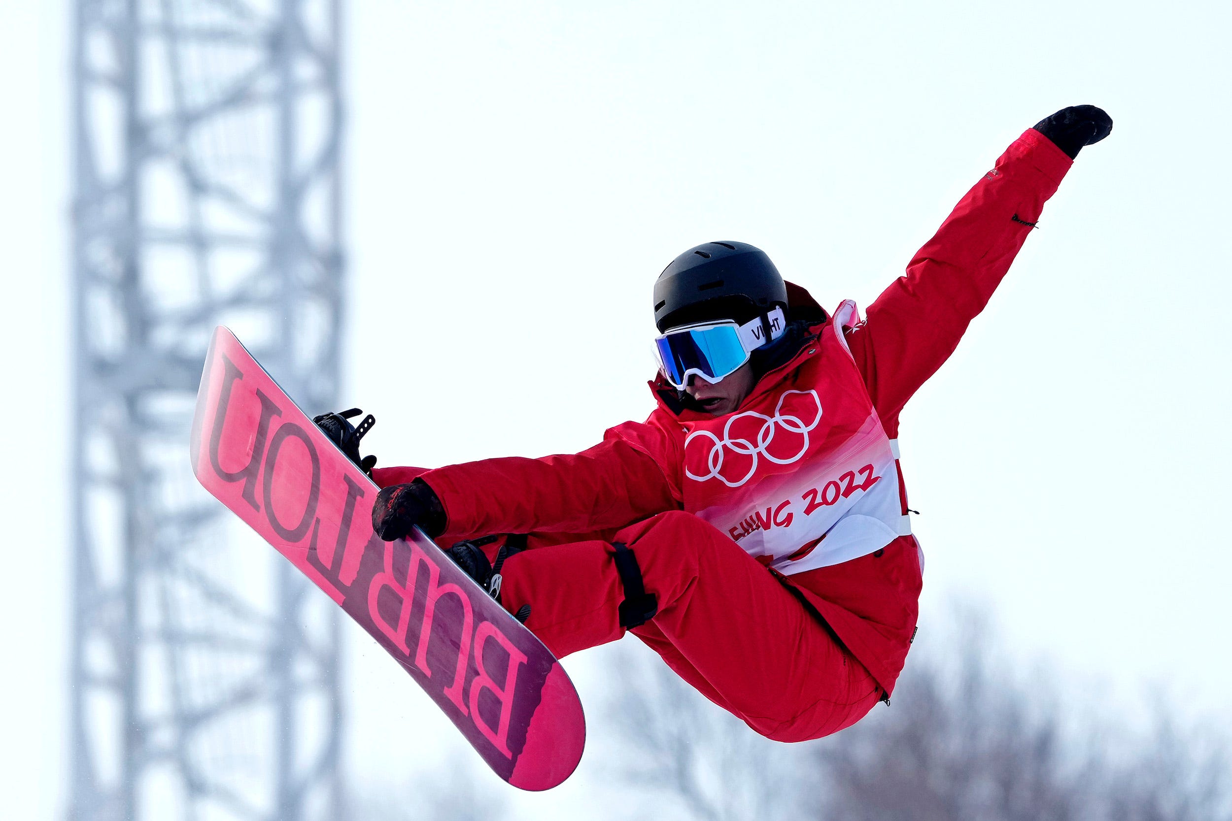 Malta's Jenise Spiteri competes in women's snowboard halfpipe qualifications at the 2022 Beijing Olympics.