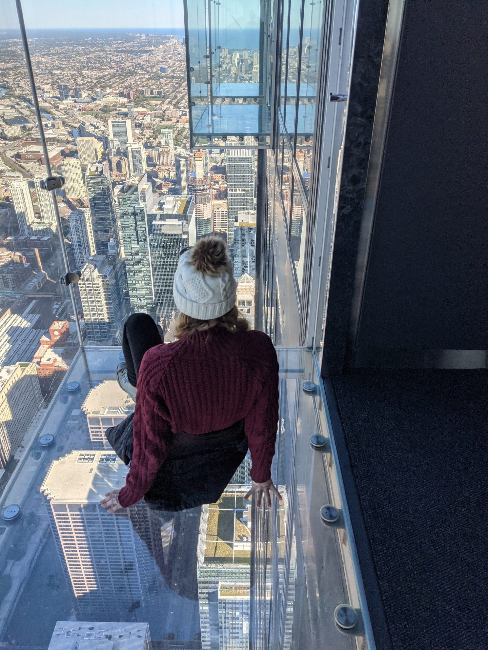 molly on the sky deck at the sears tower in chicago