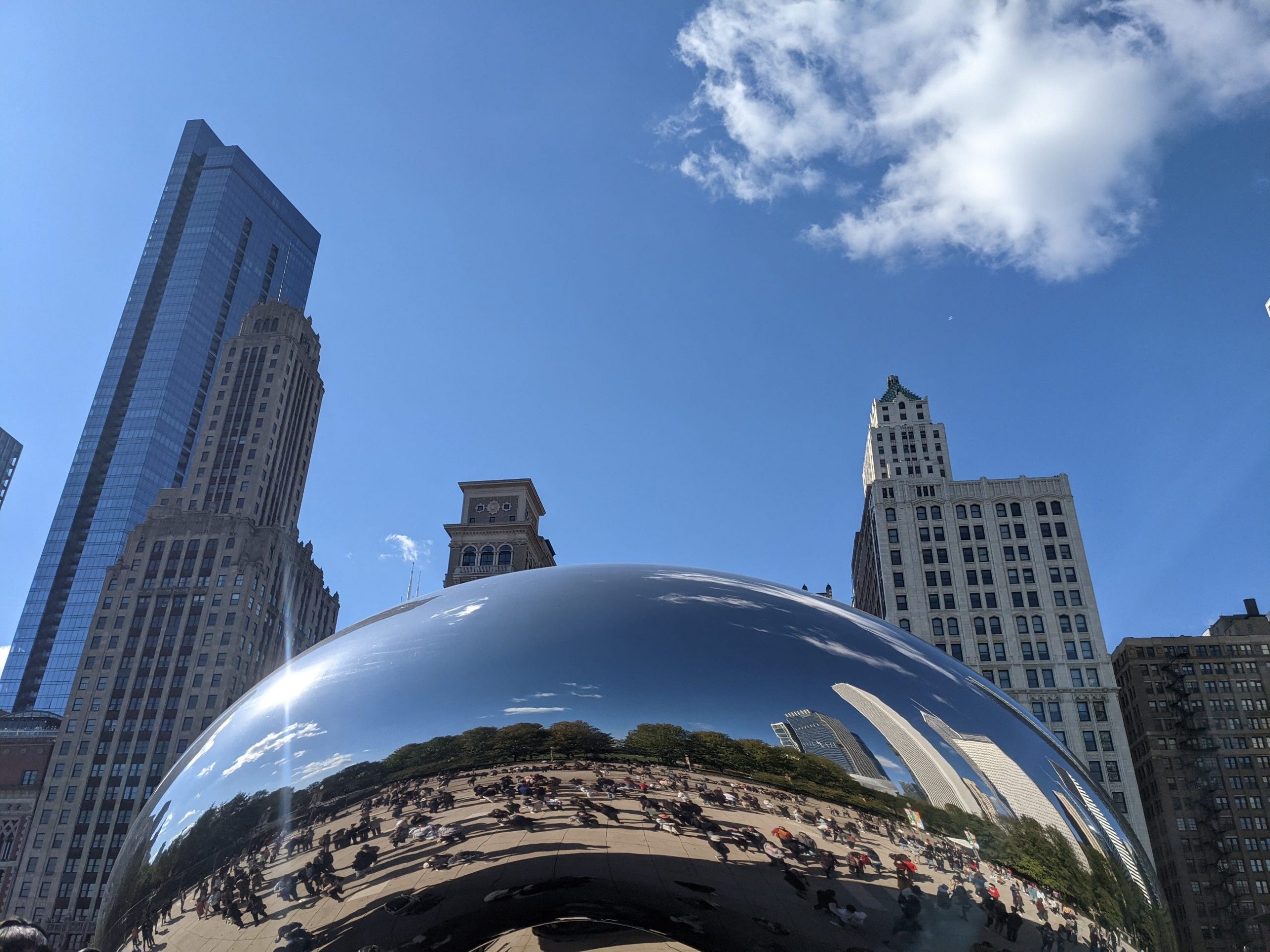 shot of the "bean" or the cloudgate statue in chicago