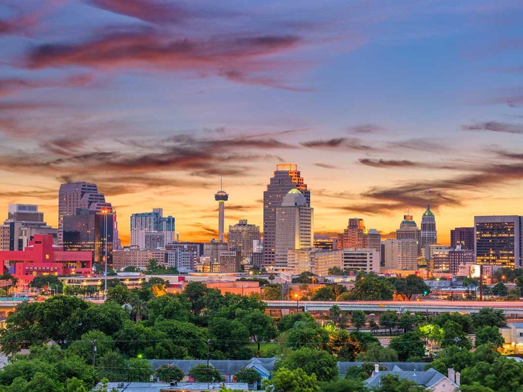 The skyline of San Antonio at night