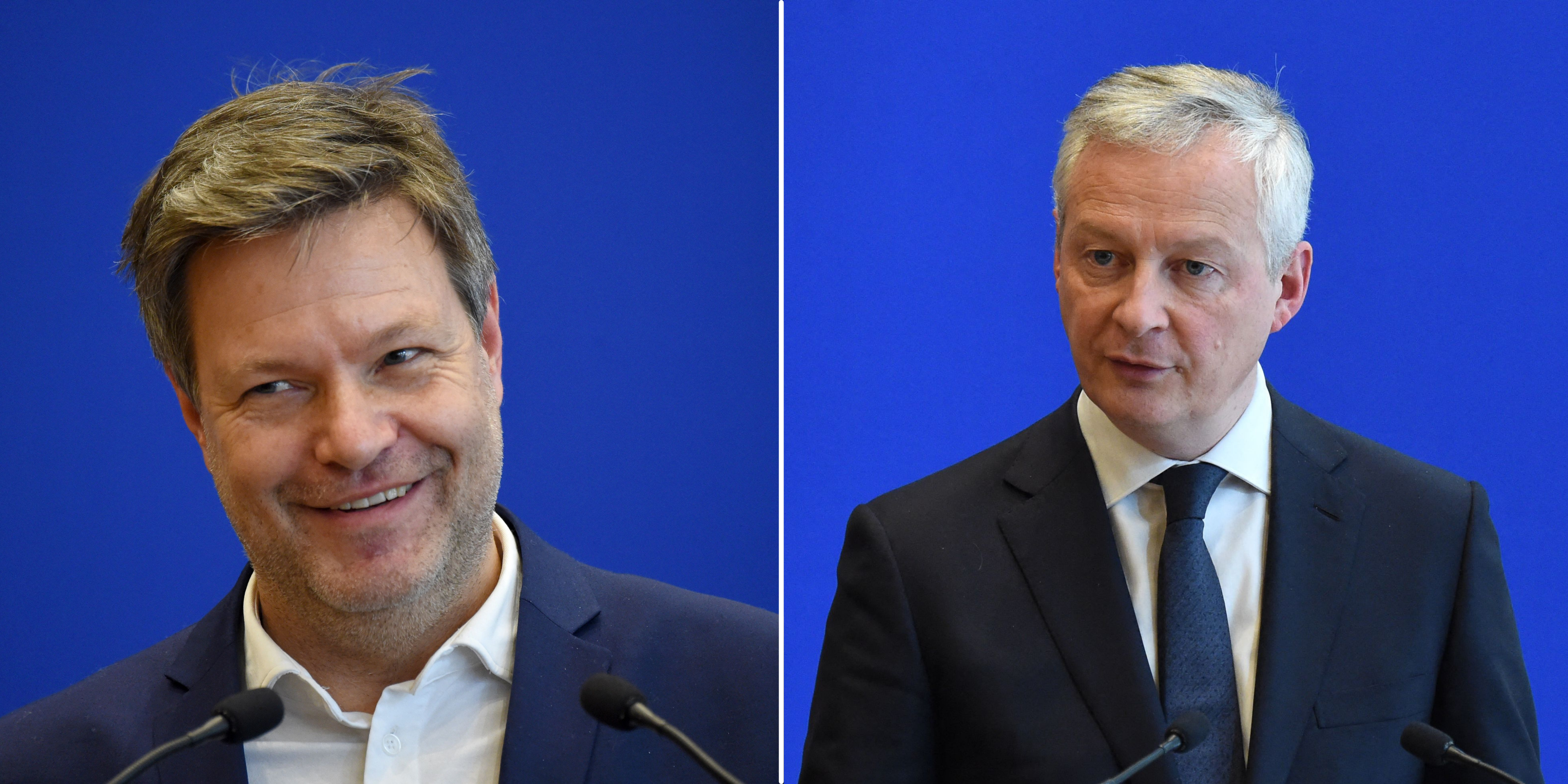 Bruno Le Maire and Robert Habeck attend news conferences