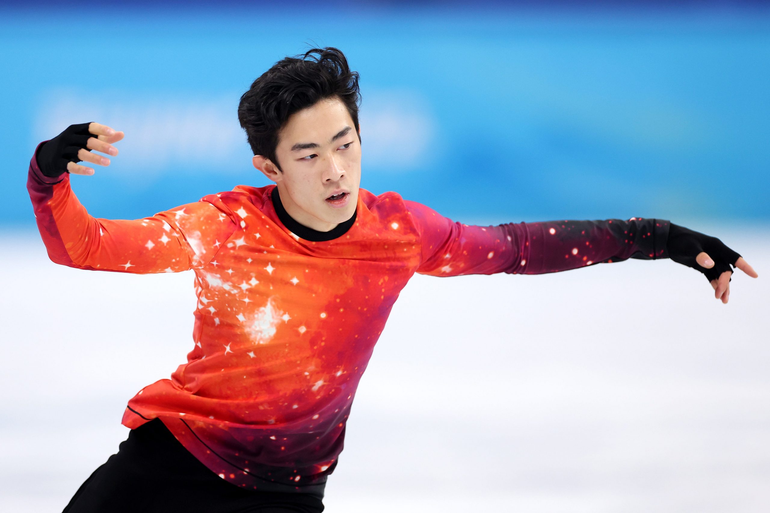 Nathan Chen of Team United States skates during the Men Single Skating Free Skating on day six of the Beijing 2022 Winter Olympic Games at Capital Indoor Stadium on February 10, 2022 in Beijing, China.