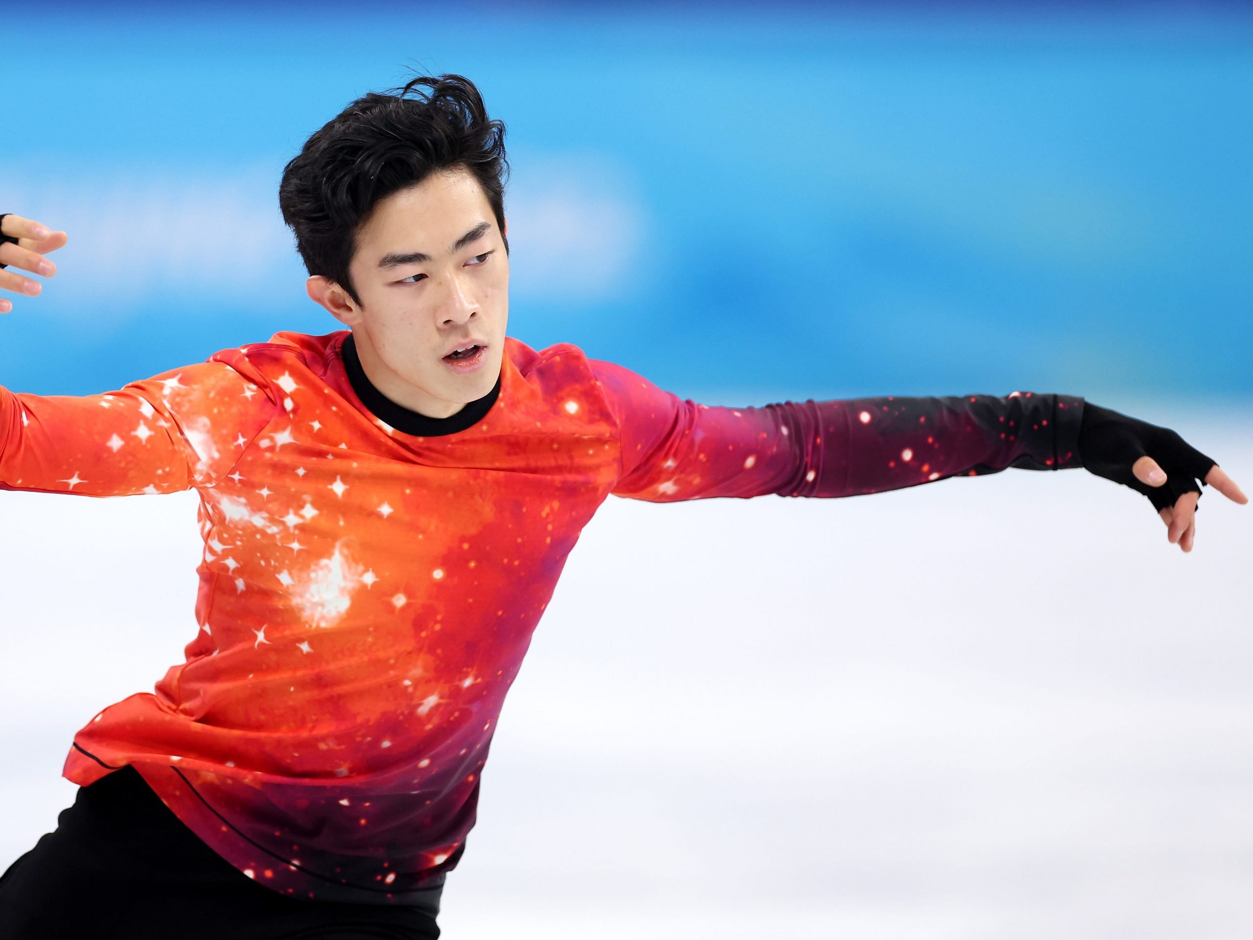 Nathan Chen of Team United States skates during the Men Single Skating Free Skating on day six of the Beijing 2022 Winter Olympic Games at Capital Indoor Stadium on February 10, 2022 in Beijing, China.