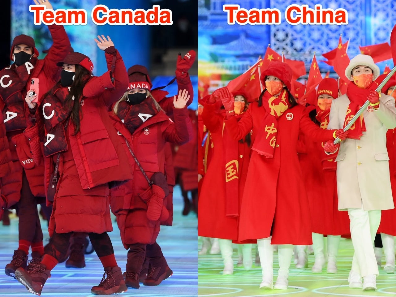 Opening ceremony outfits Beijing Winter Olympics.