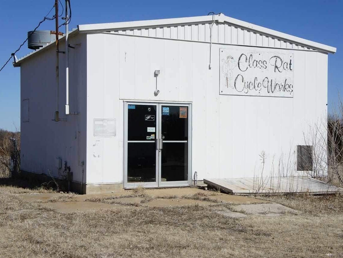 A former motorcycle repair shop in Abilene, Kansas.