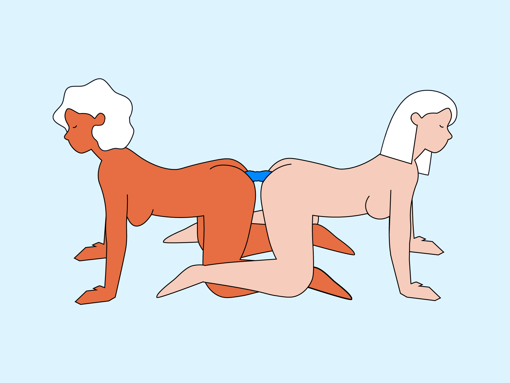 Health Reference Double-ended dildo position illustration