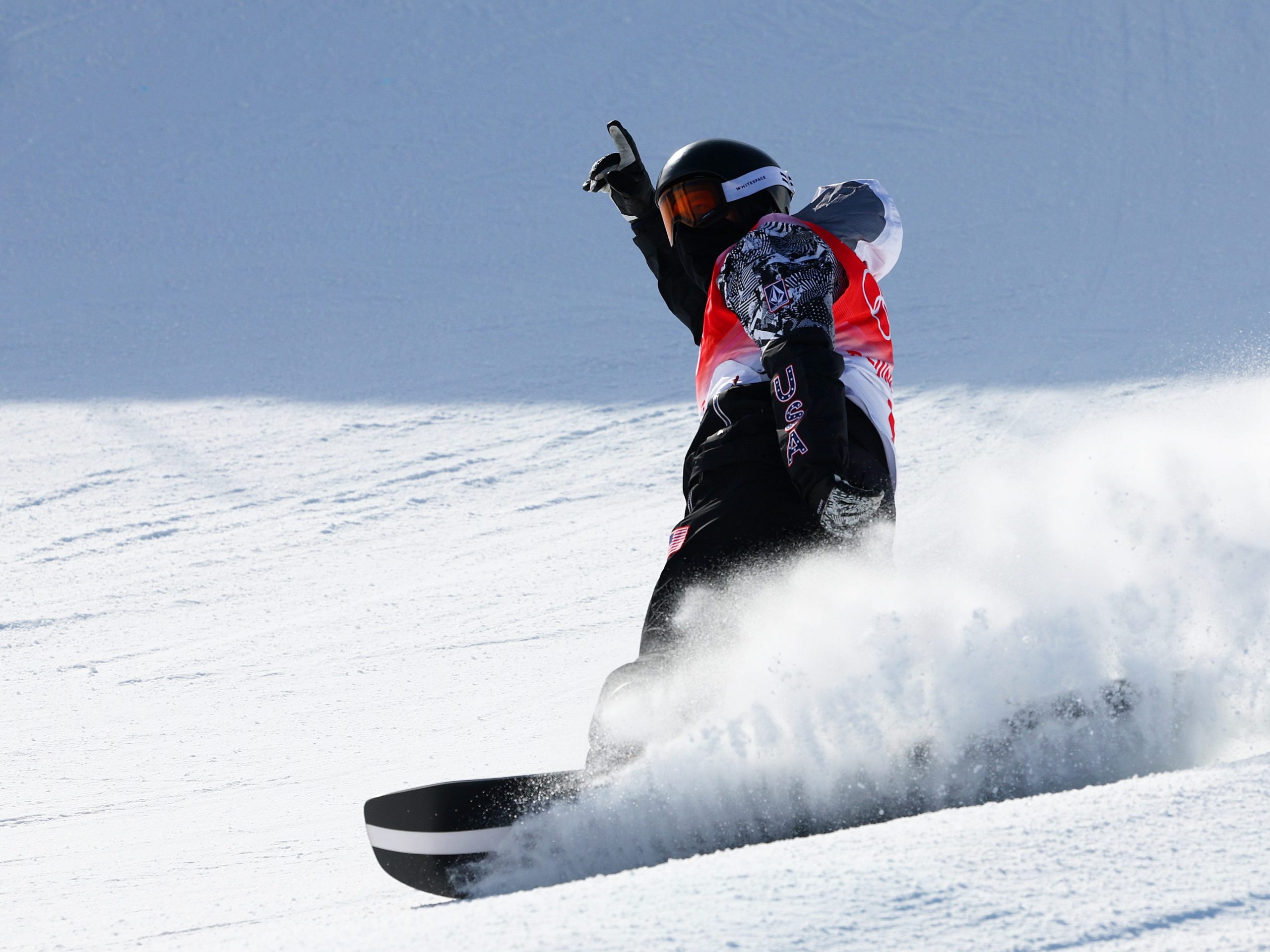 American snowboarder Shaun White competing in the men's snowboard halfpipe final on Friday.