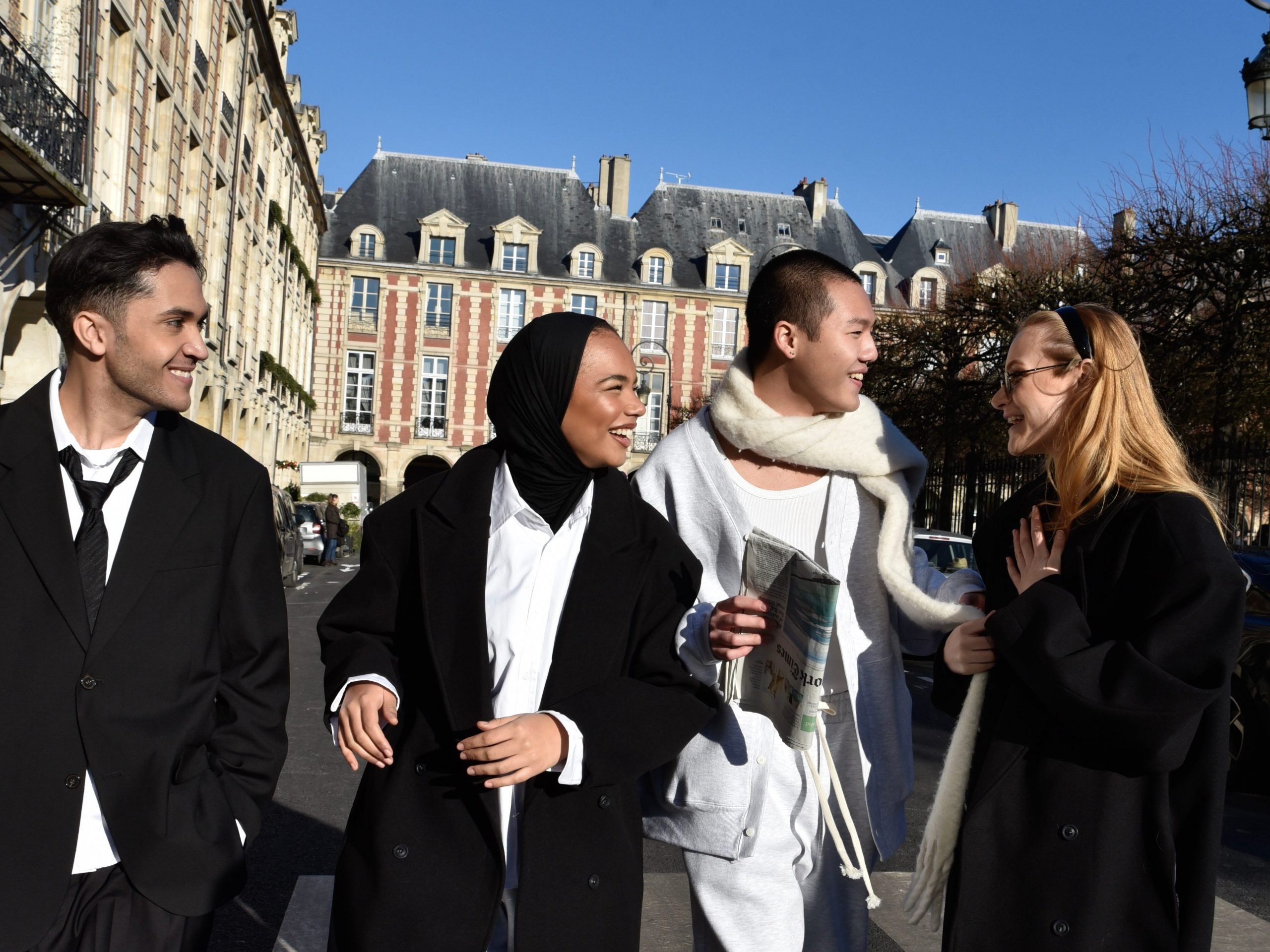 Four Hallyulimi models smiling during a campaign for the brand's new collection.