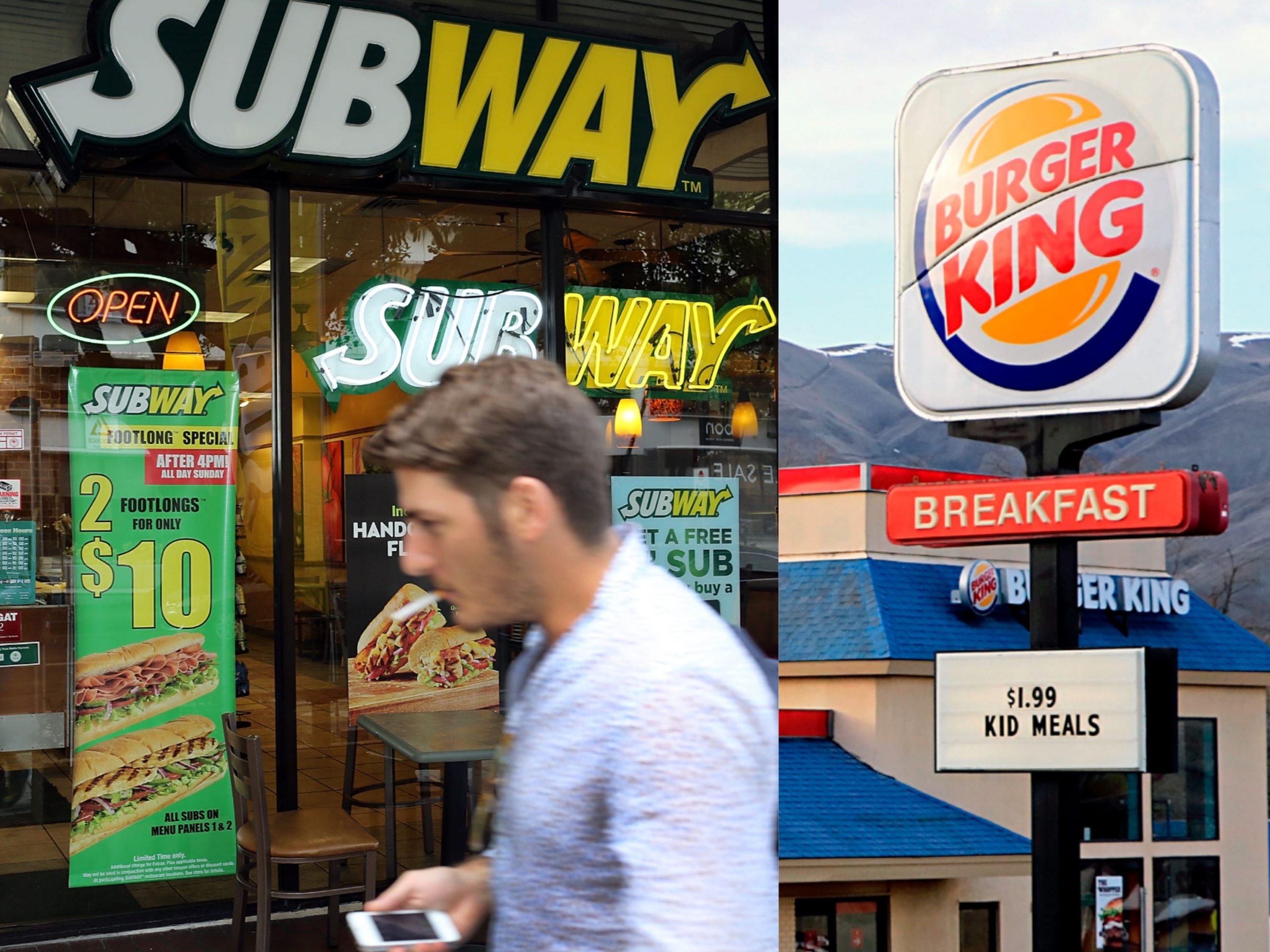Subway Burger King logos restaurants