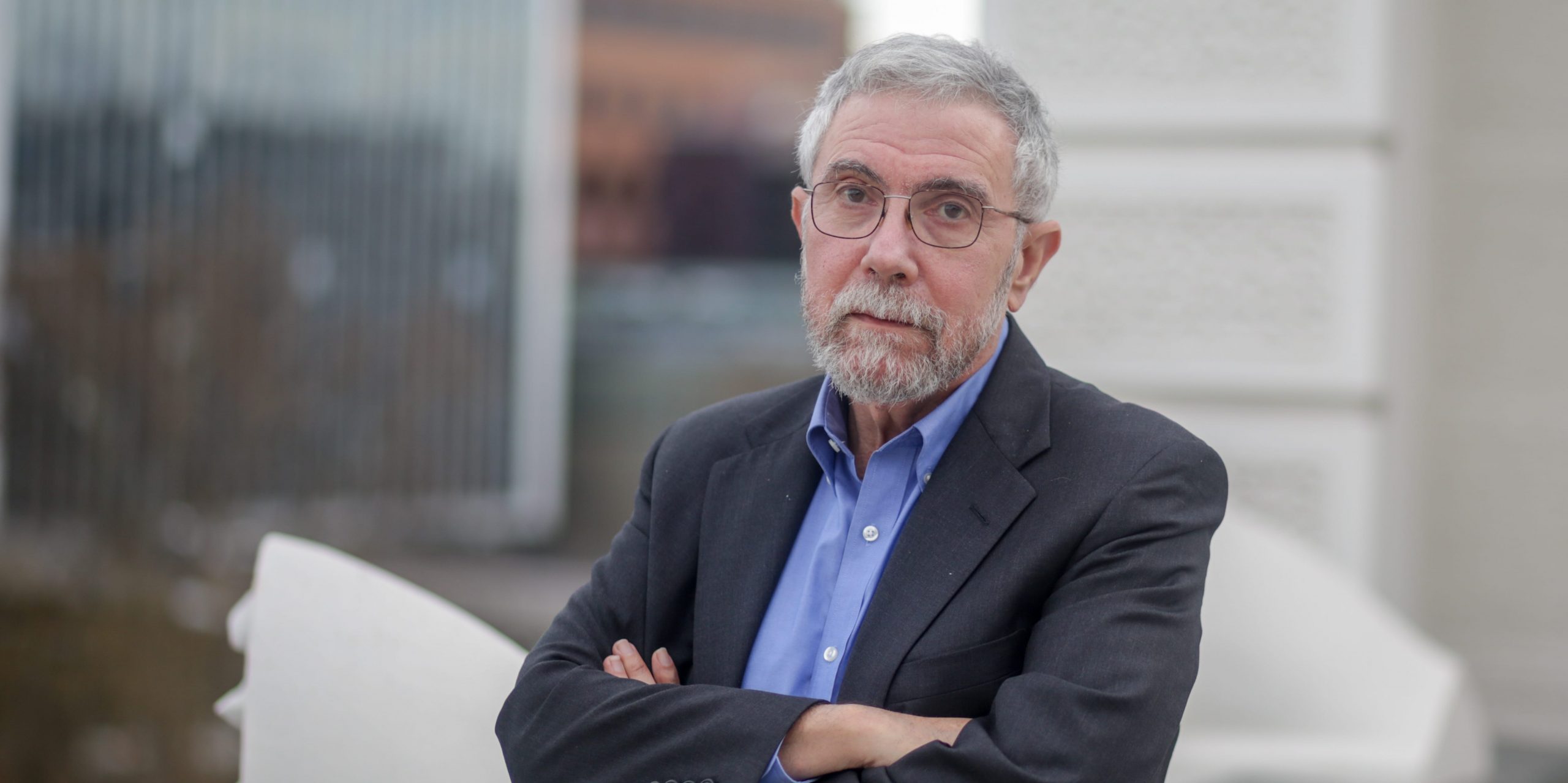 Economist Paul Krugman at the Rafael del Pino Foundation on February 17, 2020 in Madrid, Spain.
