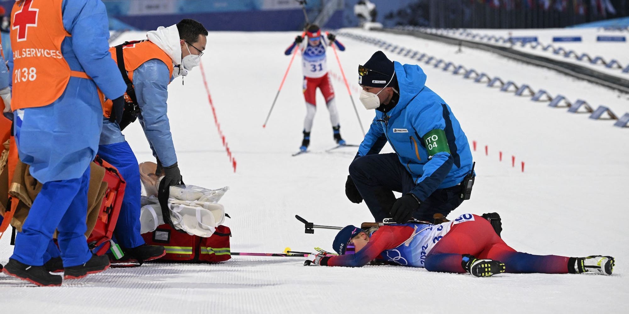 Ingrid Landmark Tandrevold collapsed Sunday at the Winter Olympics in Beijing.