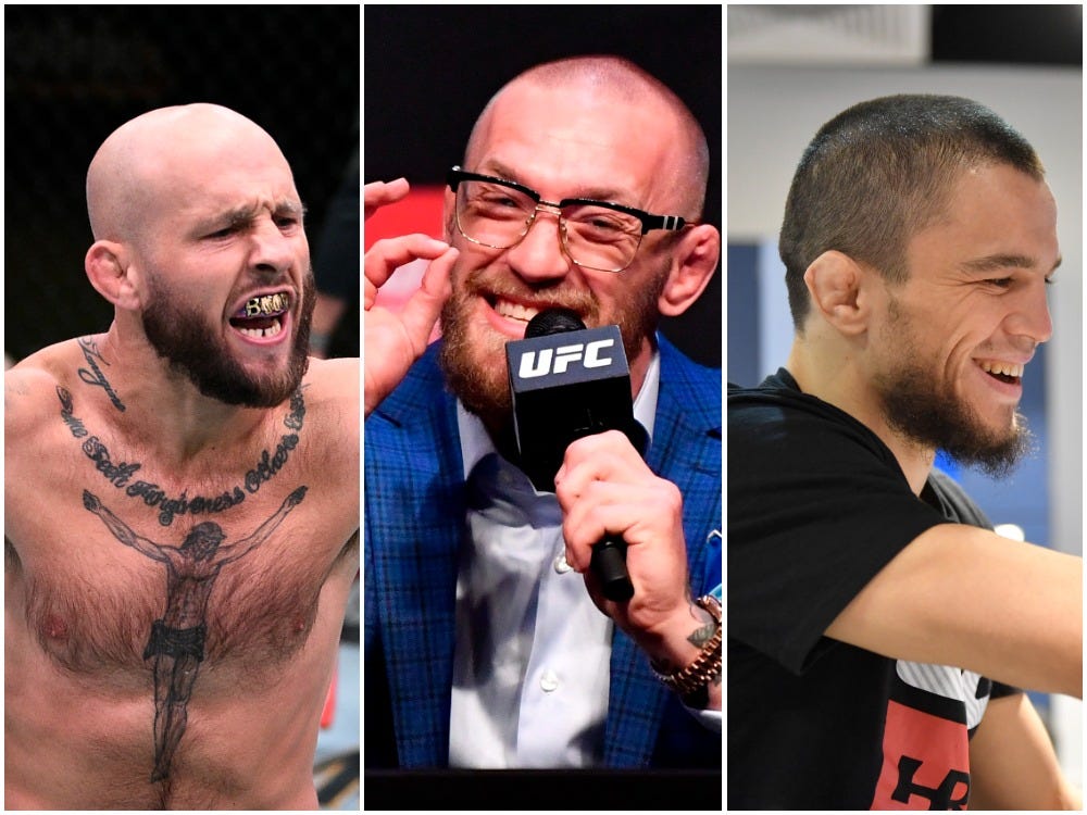 Brian Kelleher, Conor McGregor, and Umar Nurmagomedov.